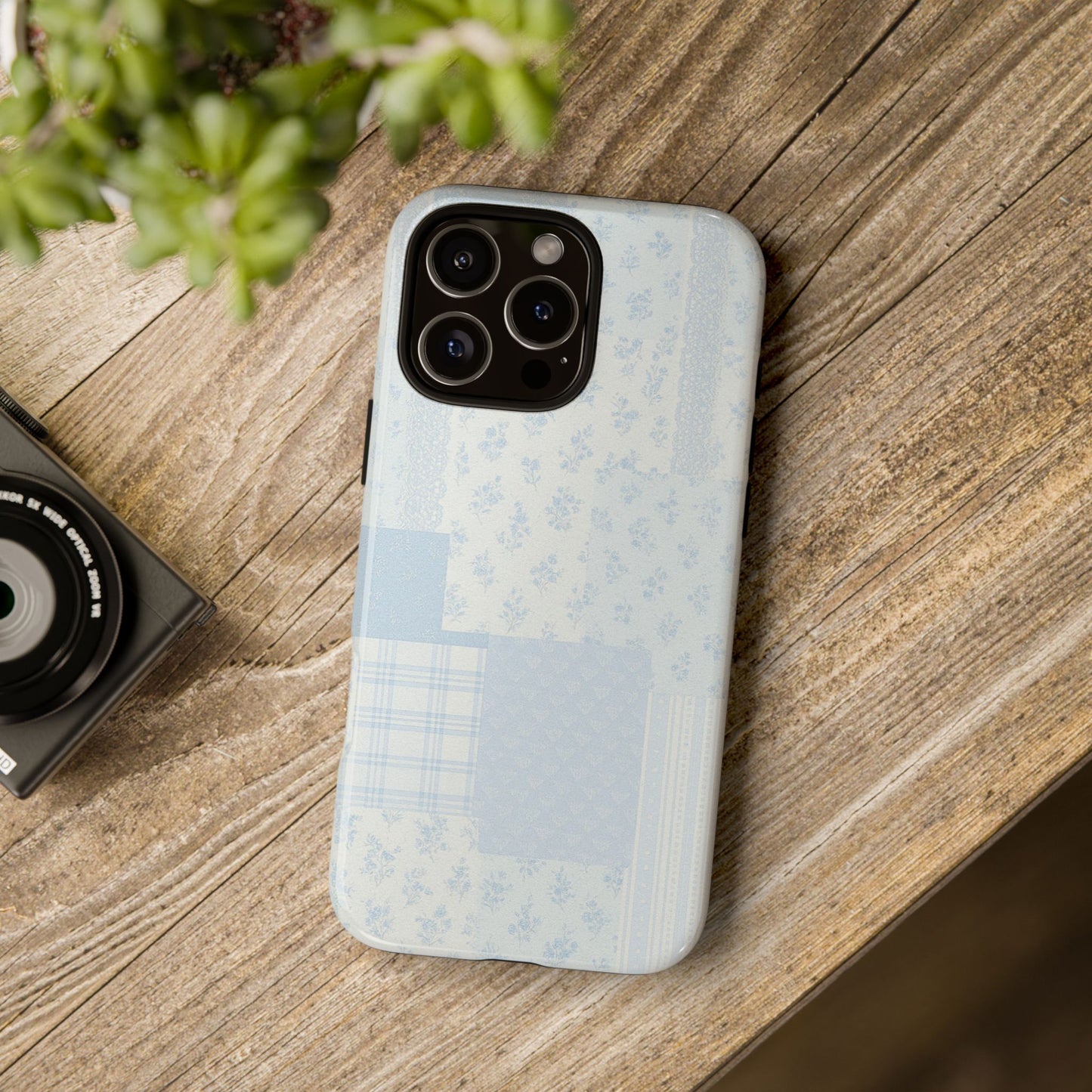 Blue Floral Lace Phone Case