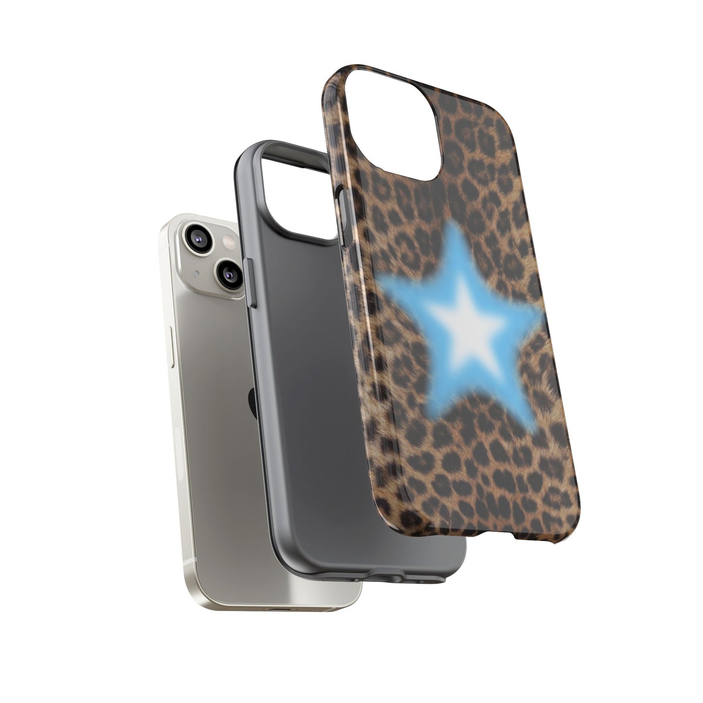 Leopard Blue Star Aura Phone Cases