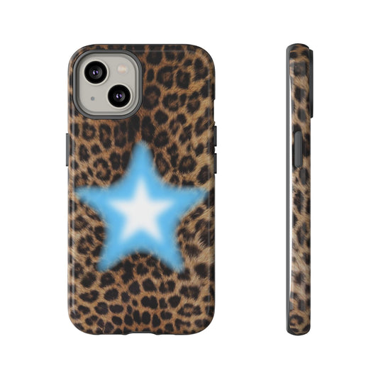 Leopard Blue Star Aura Phone Cases