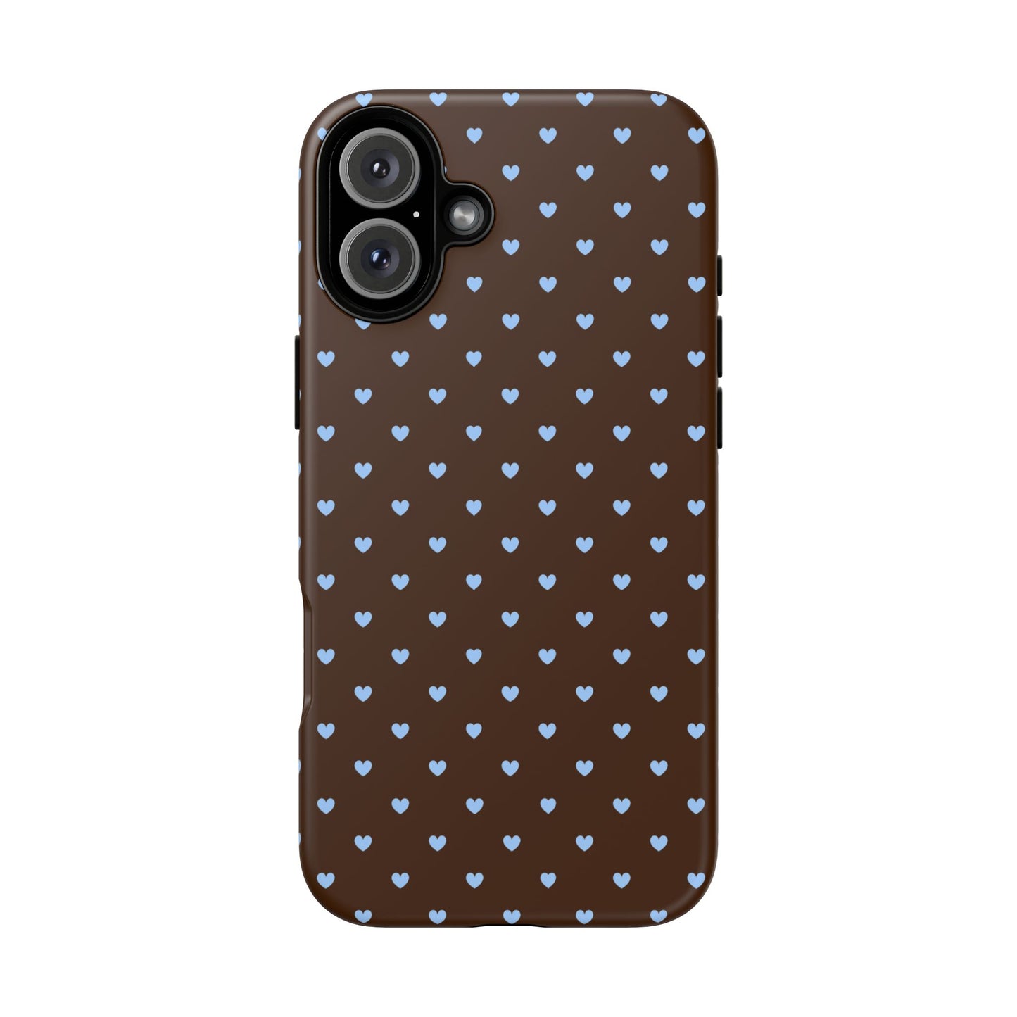 Brown + Blue Heart Polka Dots Phone Case