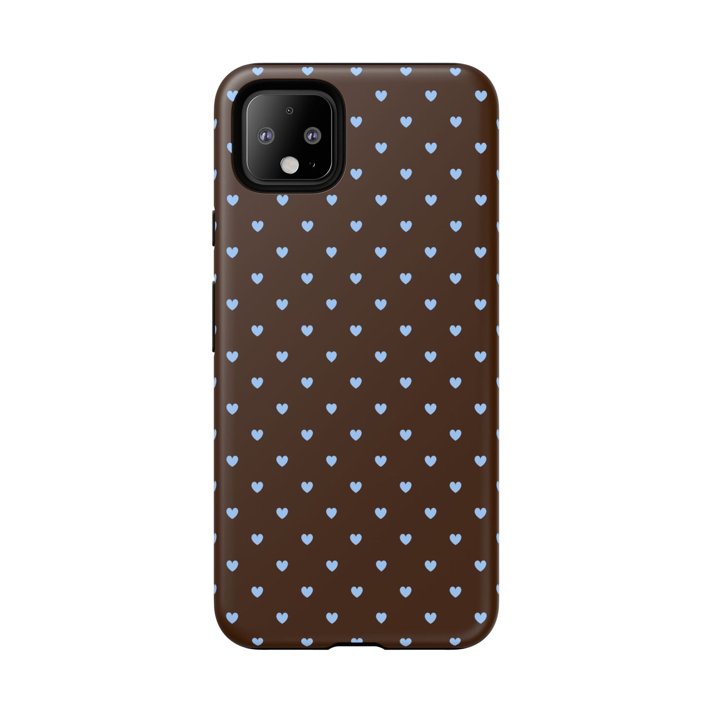 Brown + Blue Heart Polka Dots Phone Case