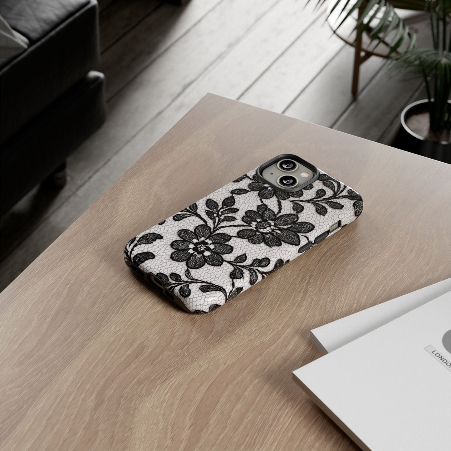 Black Floral Lace Phone Case