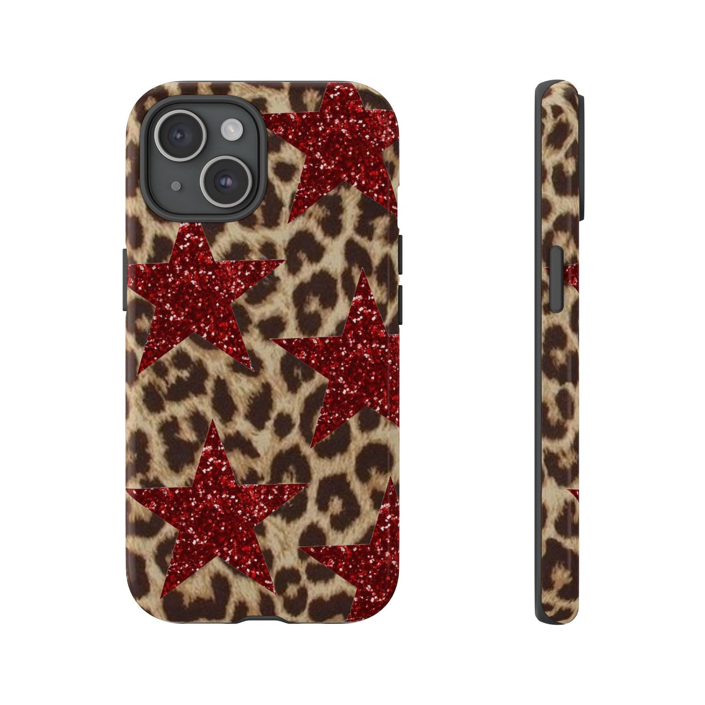 Red Star Leopard Print Phone Case