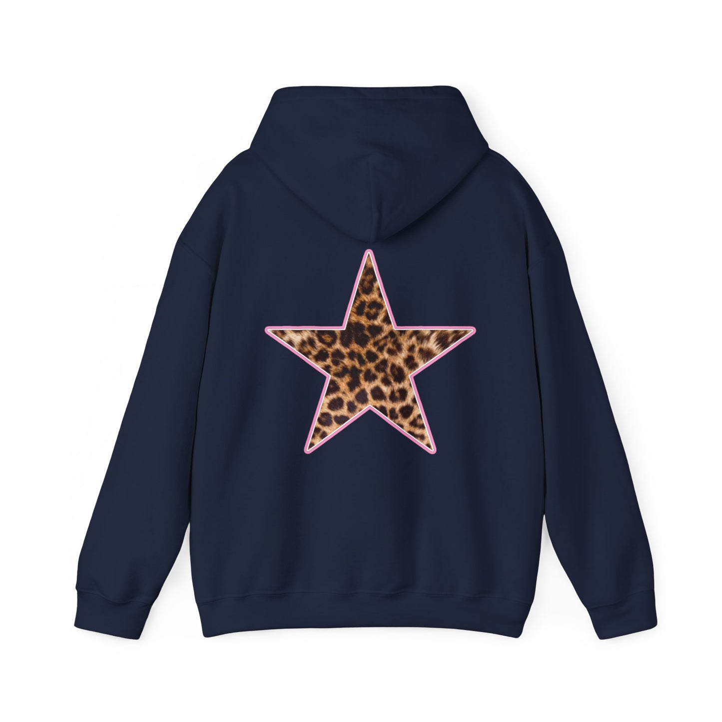 Pink Leopard Print Star Hoodie