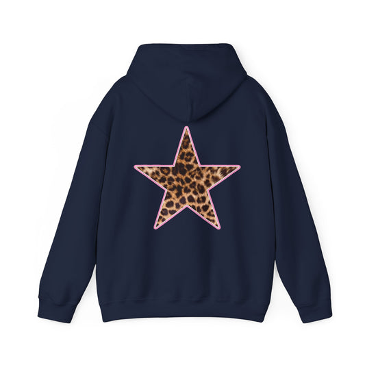 Pink Leopard Print Star Hoodie