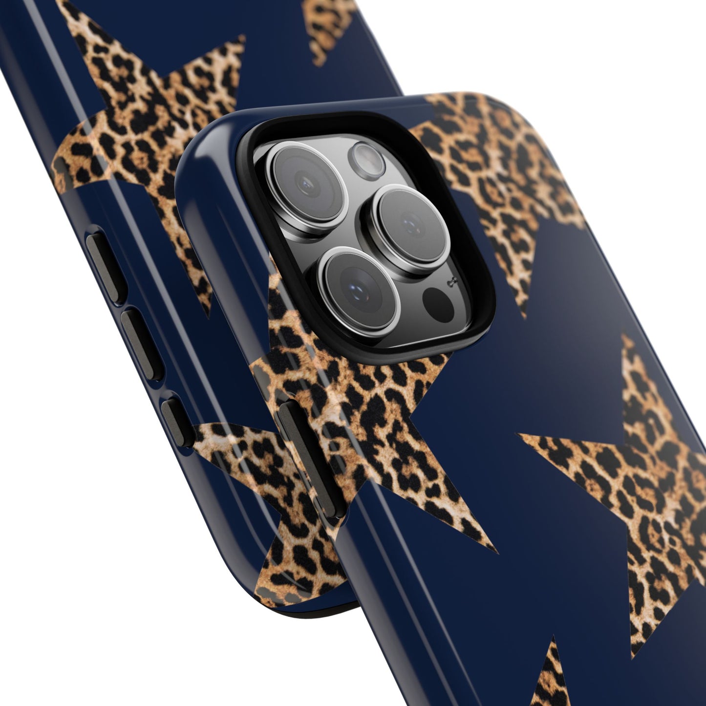 Navy Leopard Print Stars Phone Case