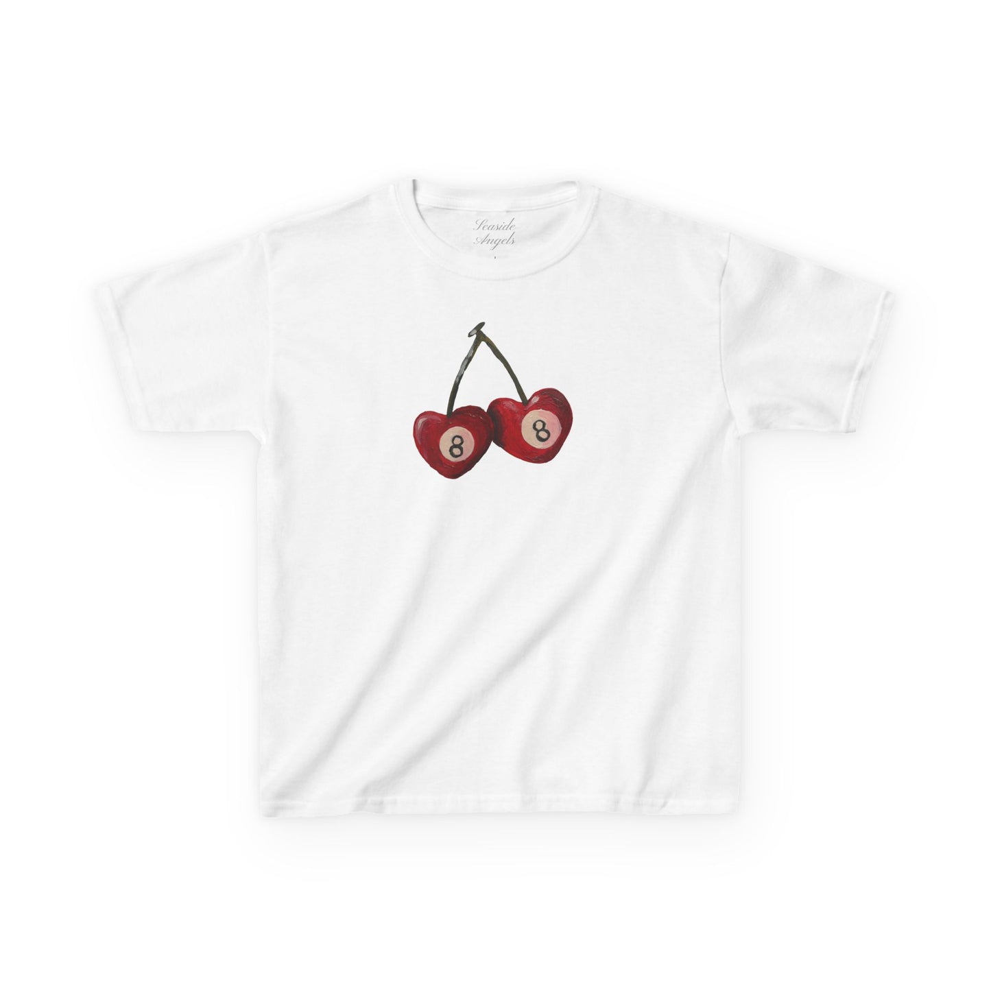 Hand-Painted Cherry 8 Ball Baby Tee