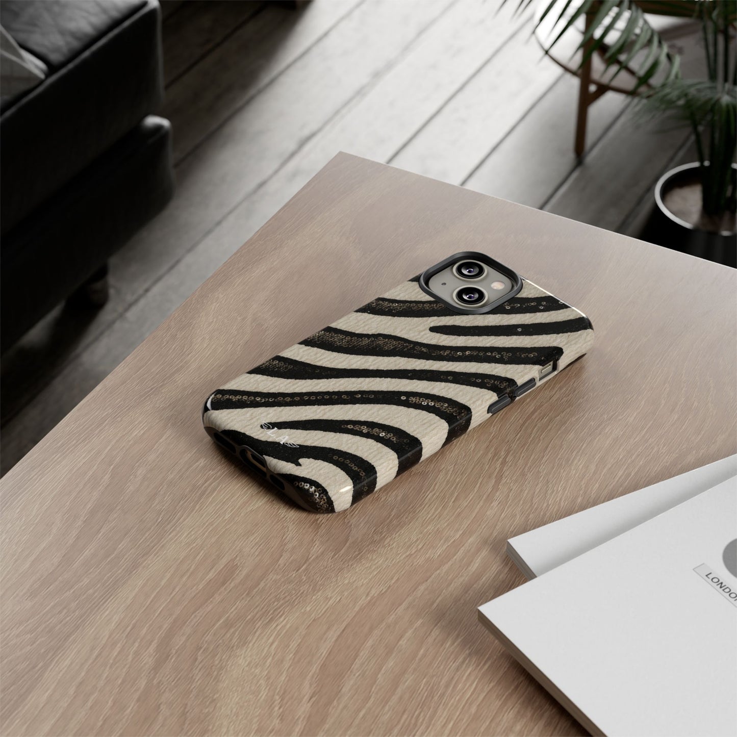 Sequins Zebra Print Phone Case