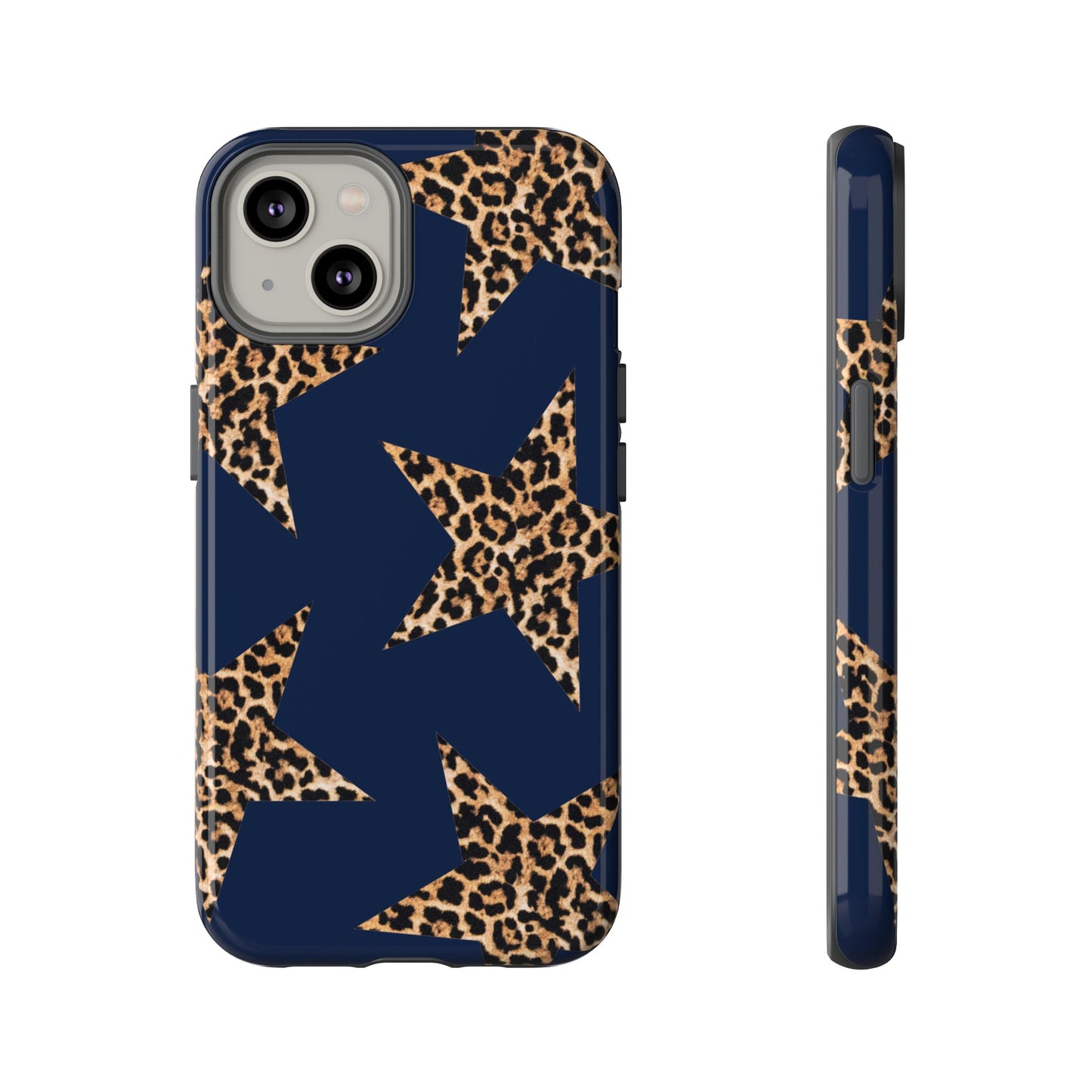 Navy Leopard Print Stars Phone Case
