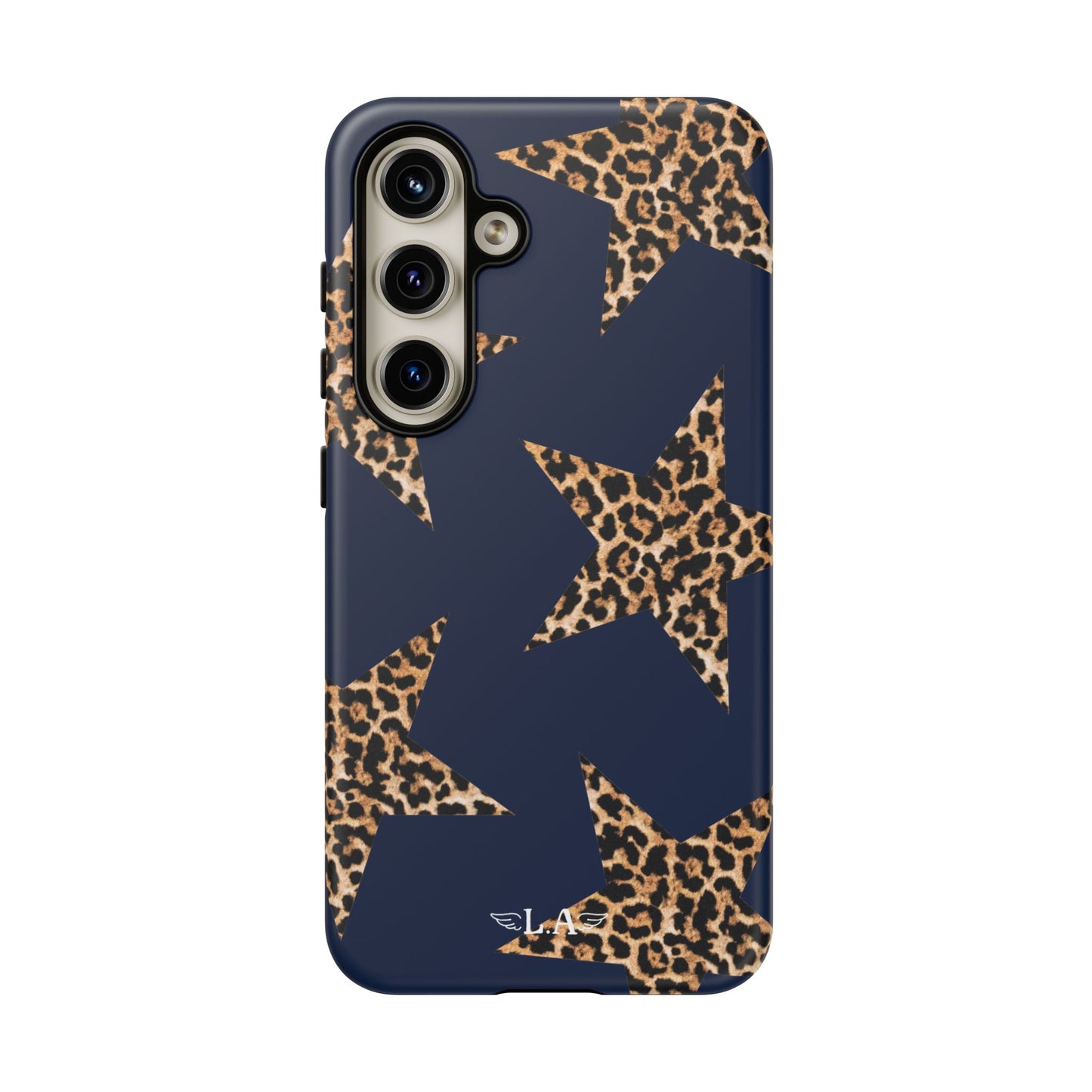 Navy Leopard Print Stars Phone Case