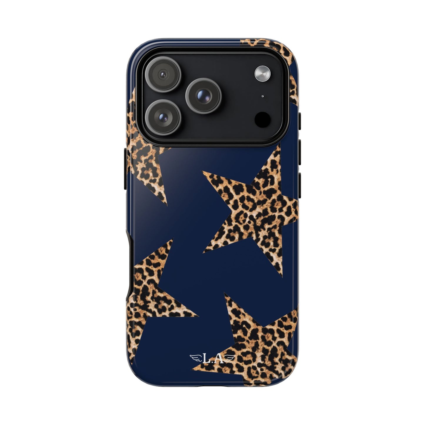 Navy Leopard Print Stars Phone Case