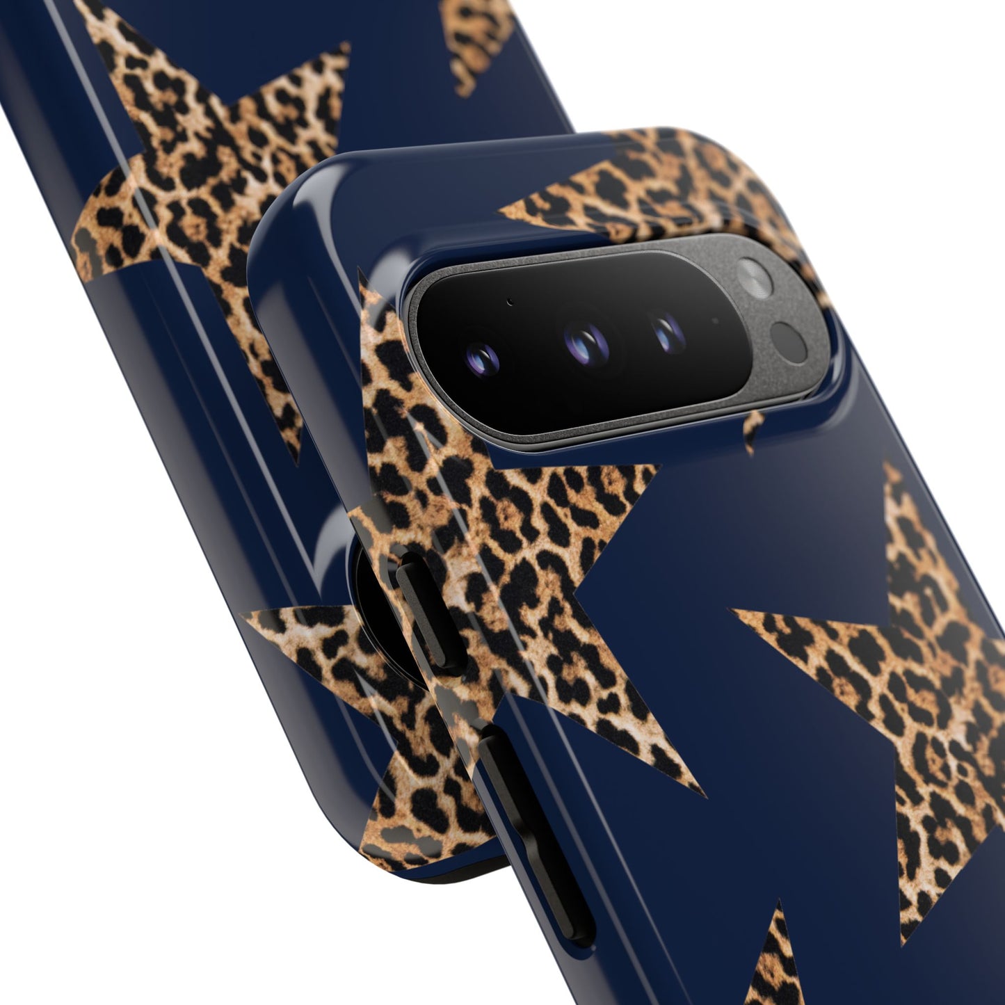 Navy Leopard Print Stars Phone Case