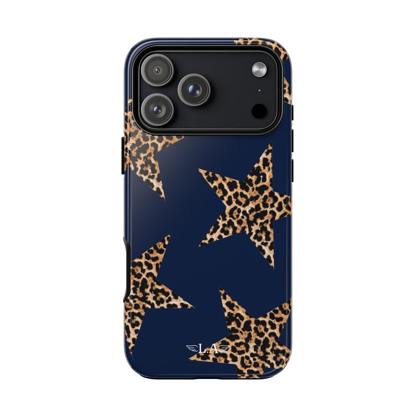 Navy Leopard Print Stars Phone Case