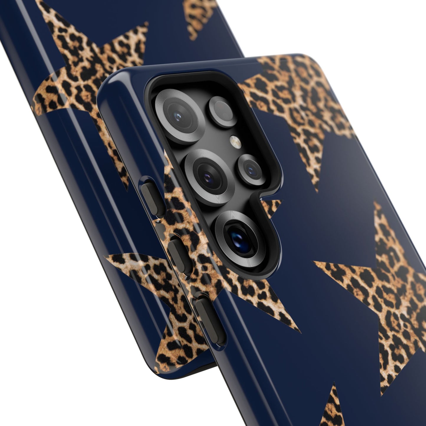 Navy Leopard Print Stars Phone Case