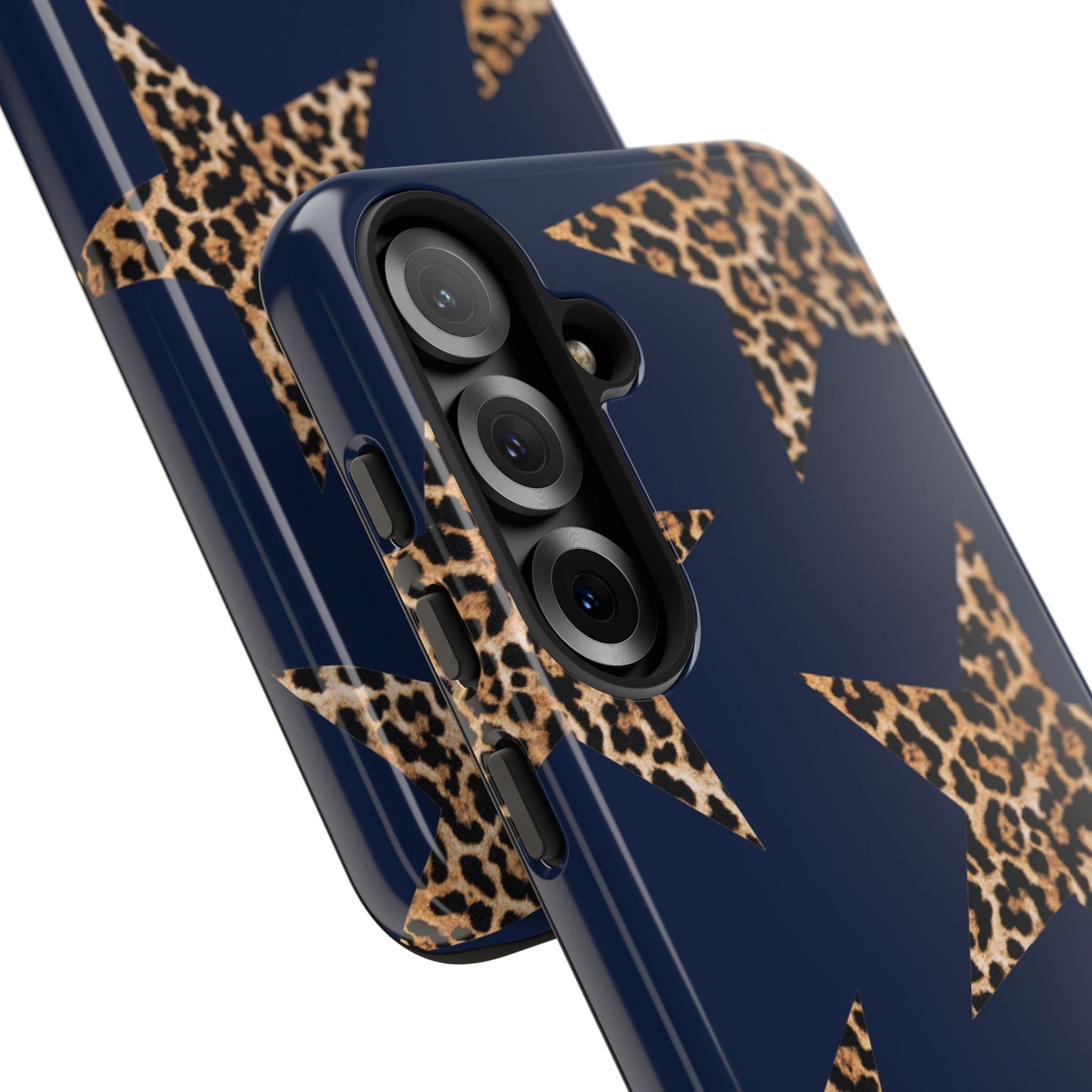 Navy Leopard Print Stars Phone Case
