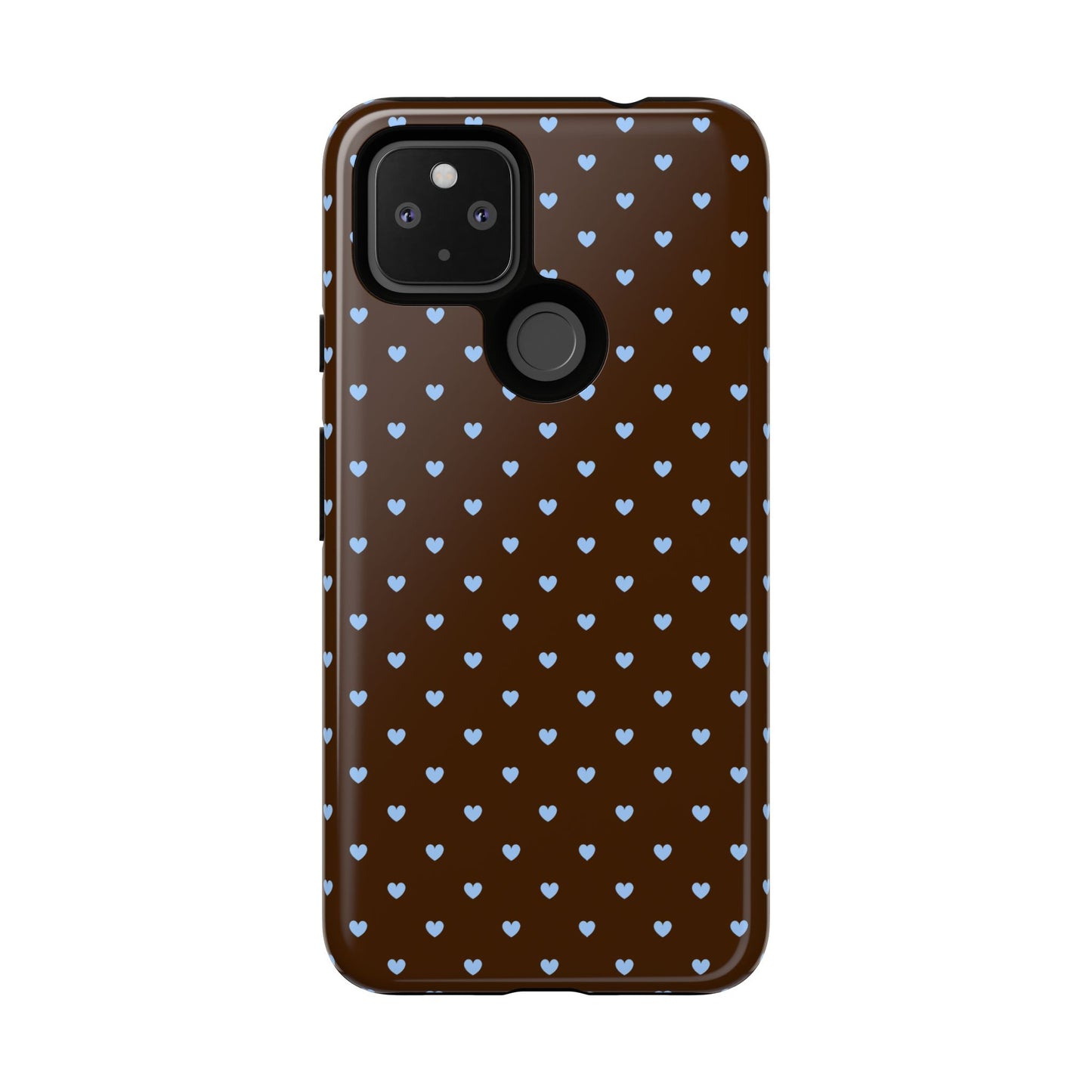 Brown + Blue Heart Polka Dots Phone Case