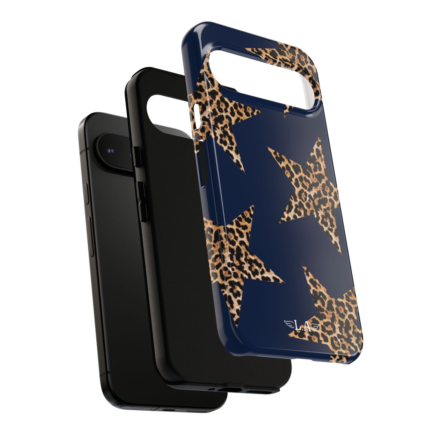 Navy Leopard Print Stars Phone Case