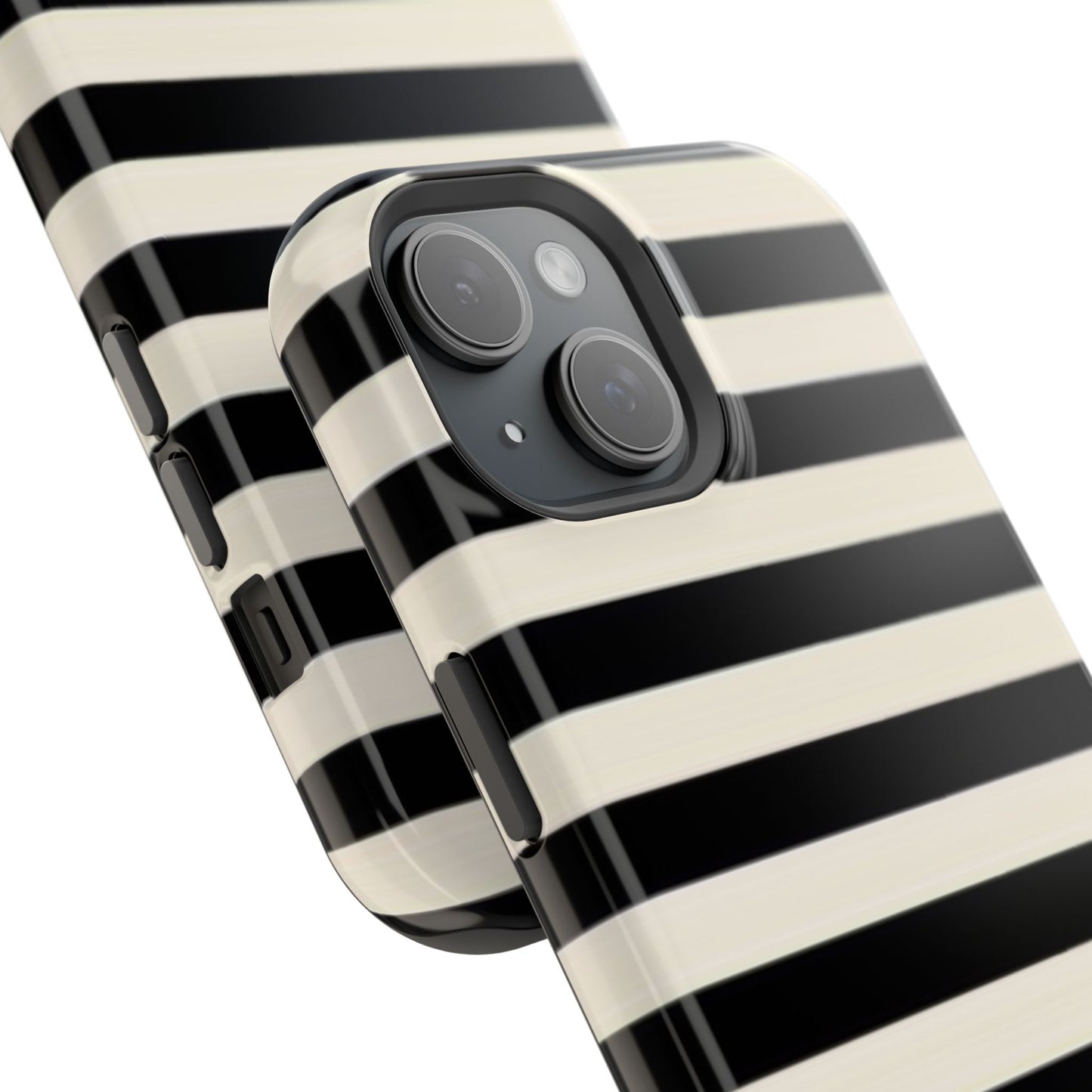 Black + White Stripe Phone Case (MagSafe)