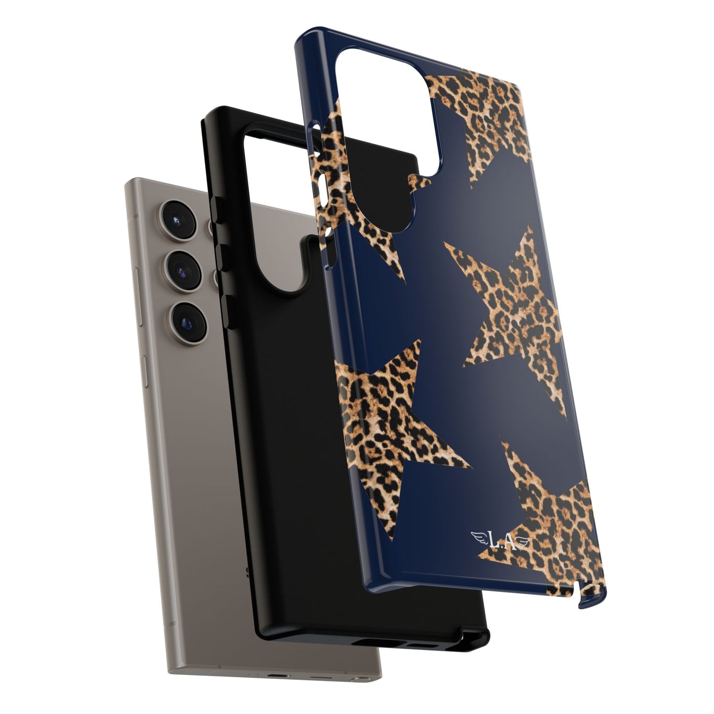 Navy Leopard Print Stars Phone Case