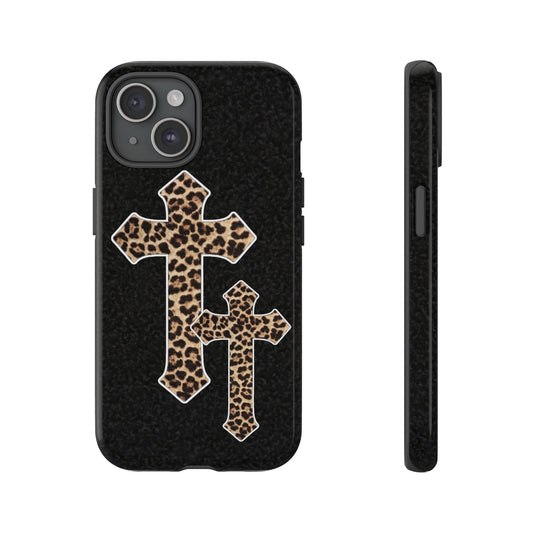 Leopard Print Crosses Phone Case