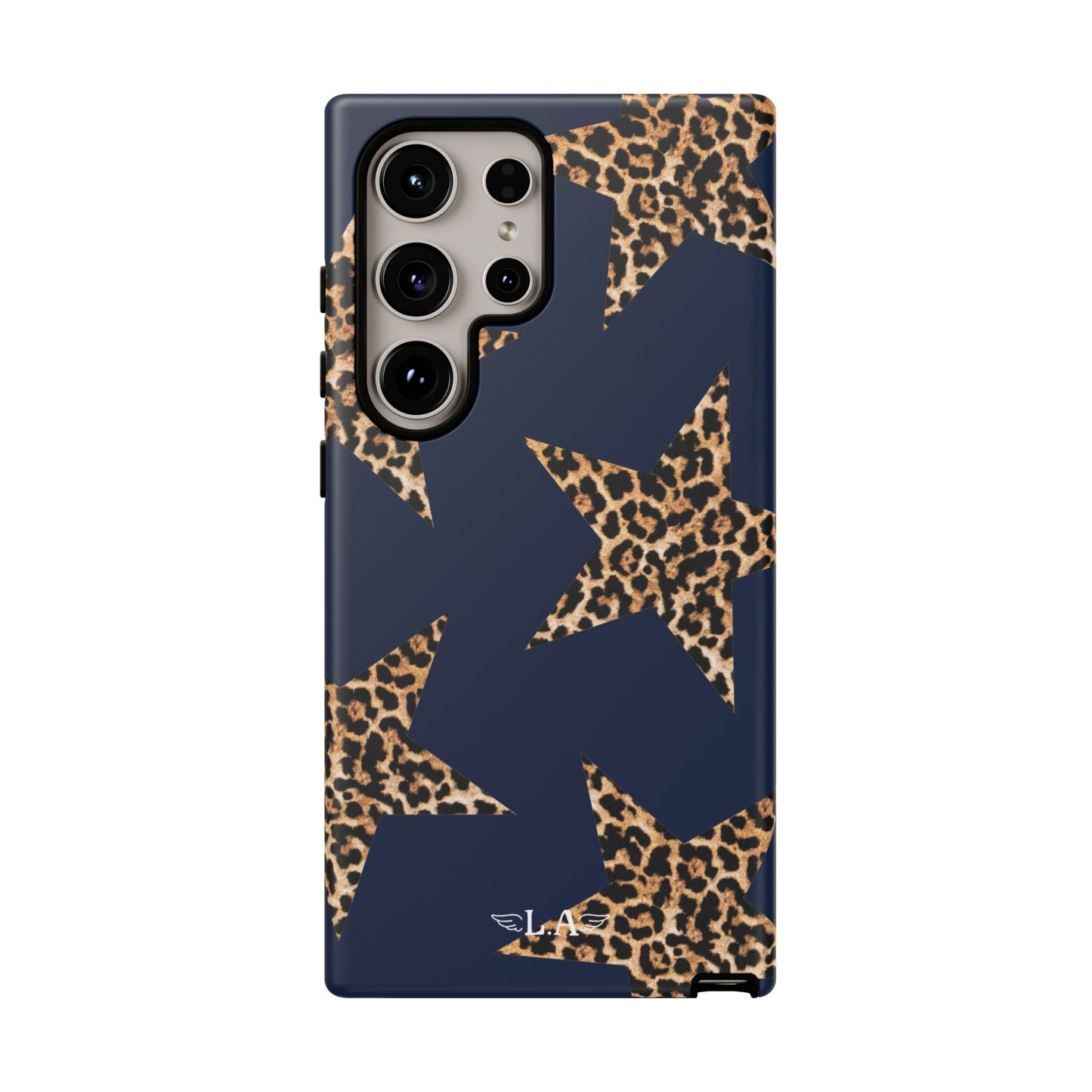 Navy Leopard Print Stars Phone Case
