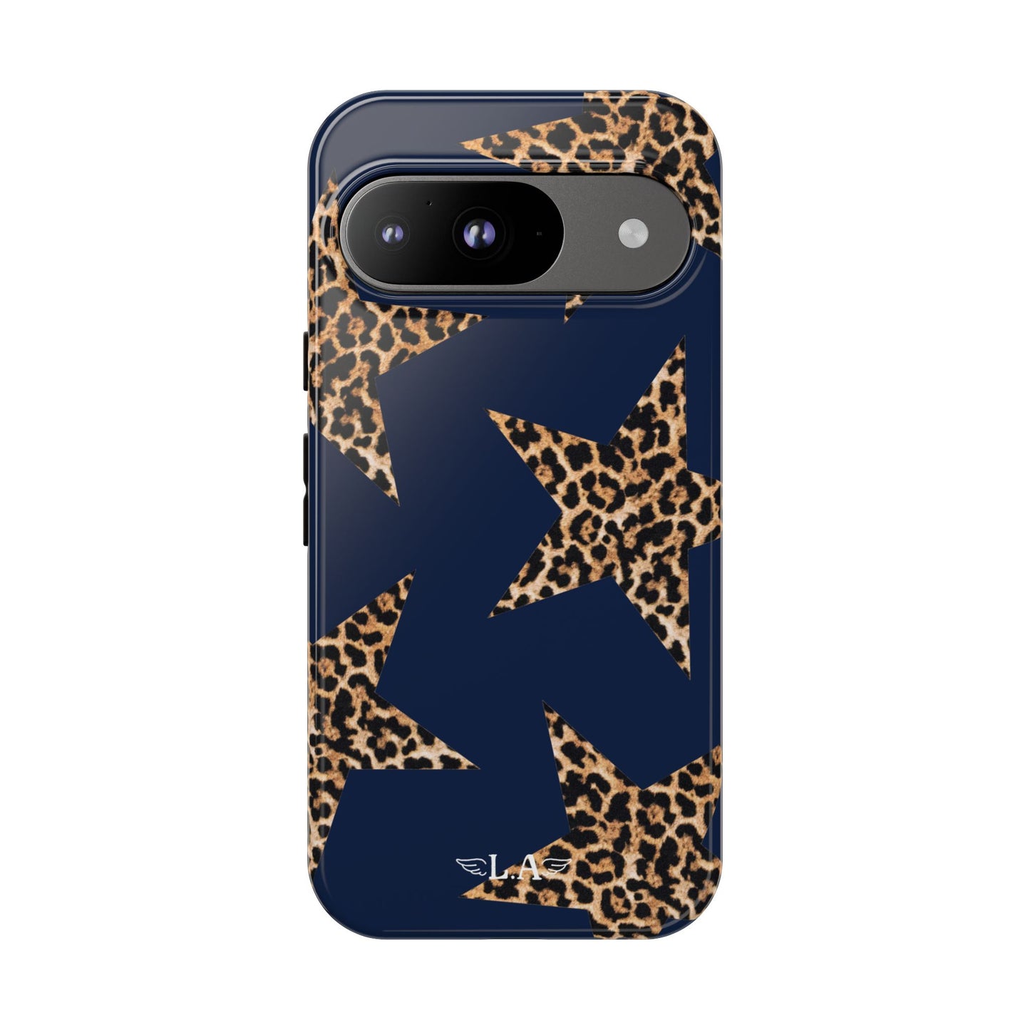 Navy Leopard Print Stars Phone Case
