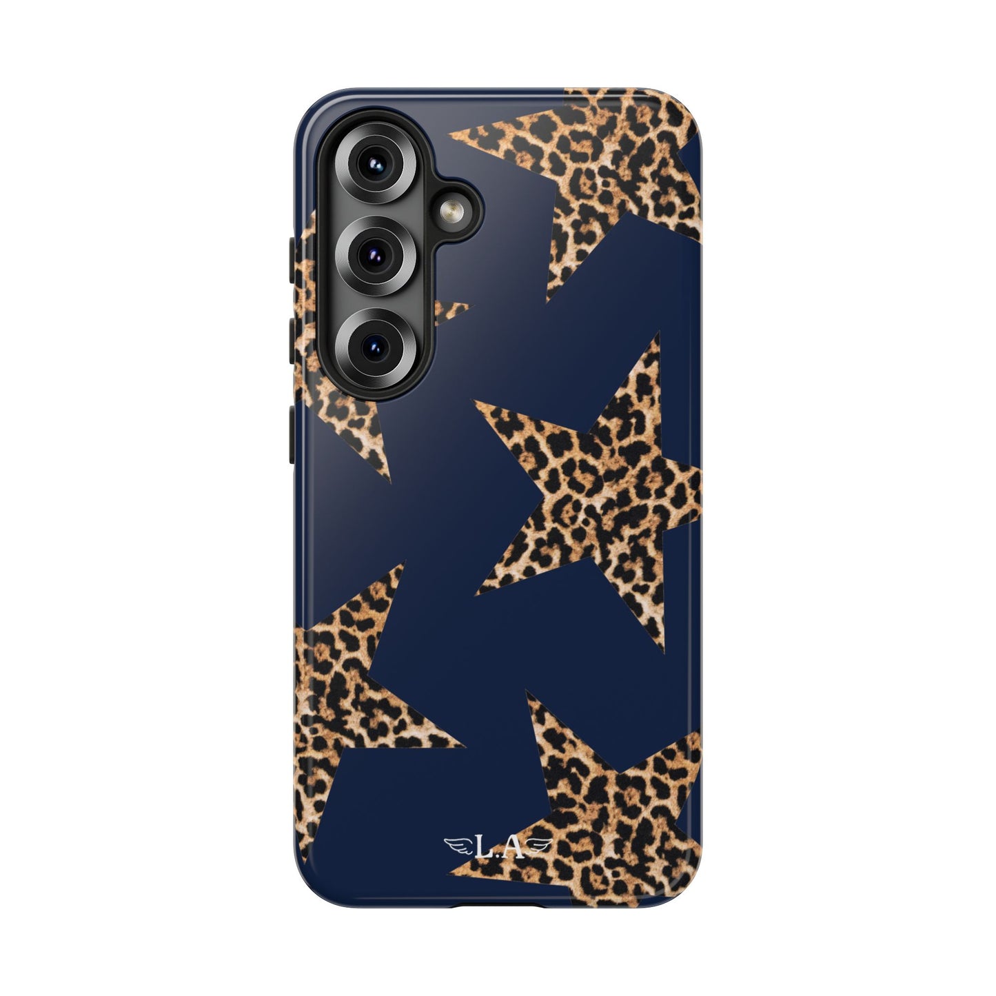 Navy Leopard Print Stars Phone Case