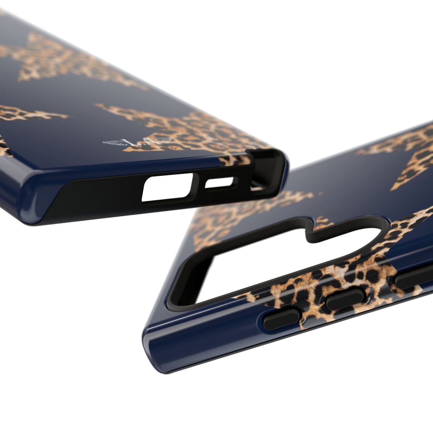 Navy Leopard Print Stars Phone Case