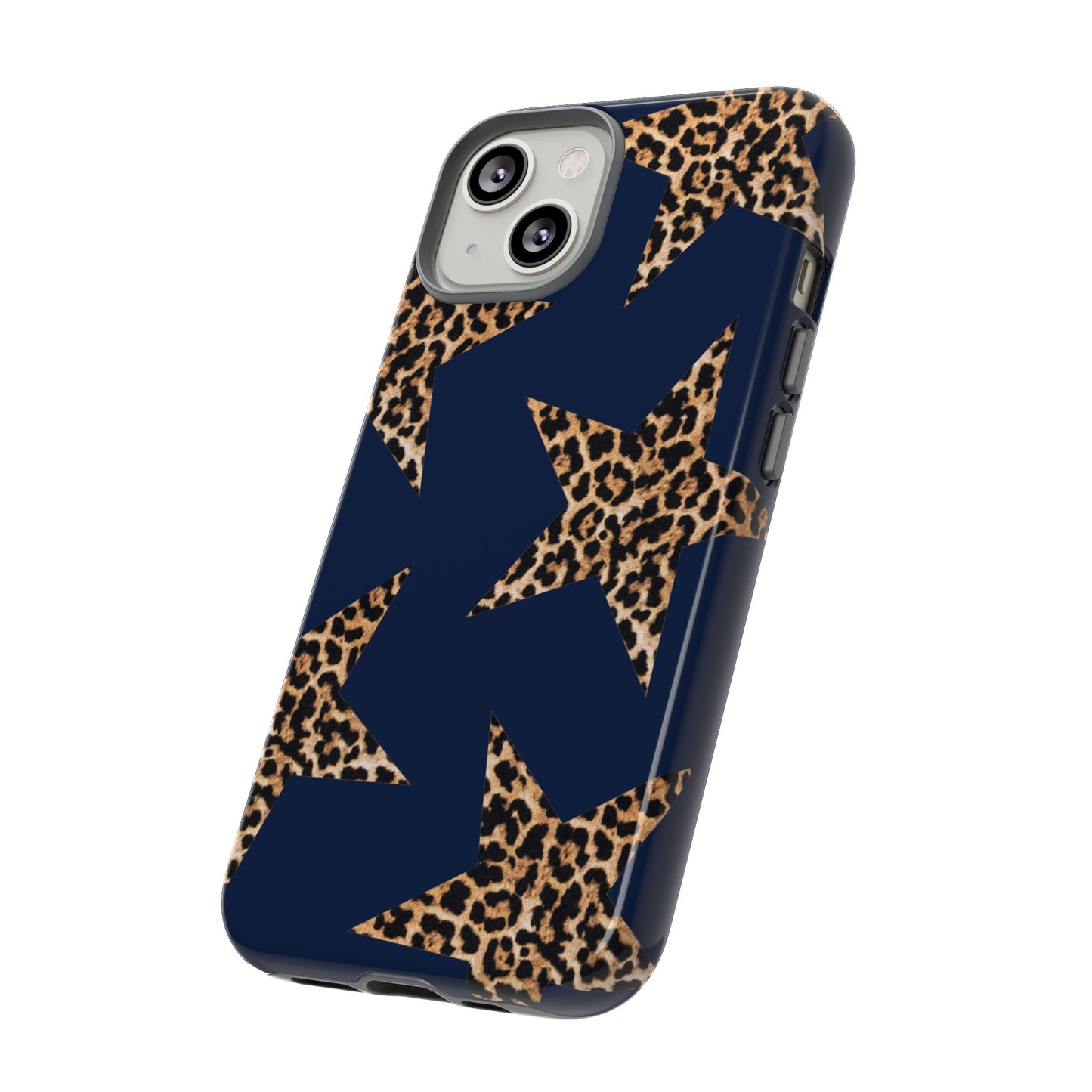 Navy Leopard Print Stars Phone Case