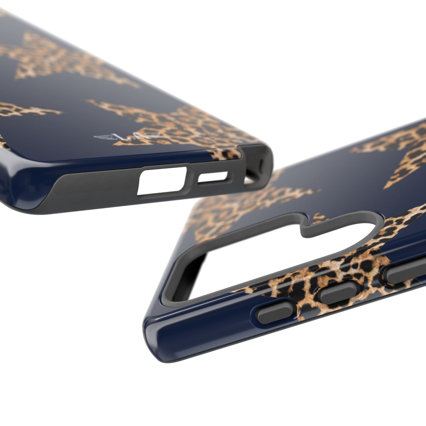 Navy Leopard Print Stars Phone Case