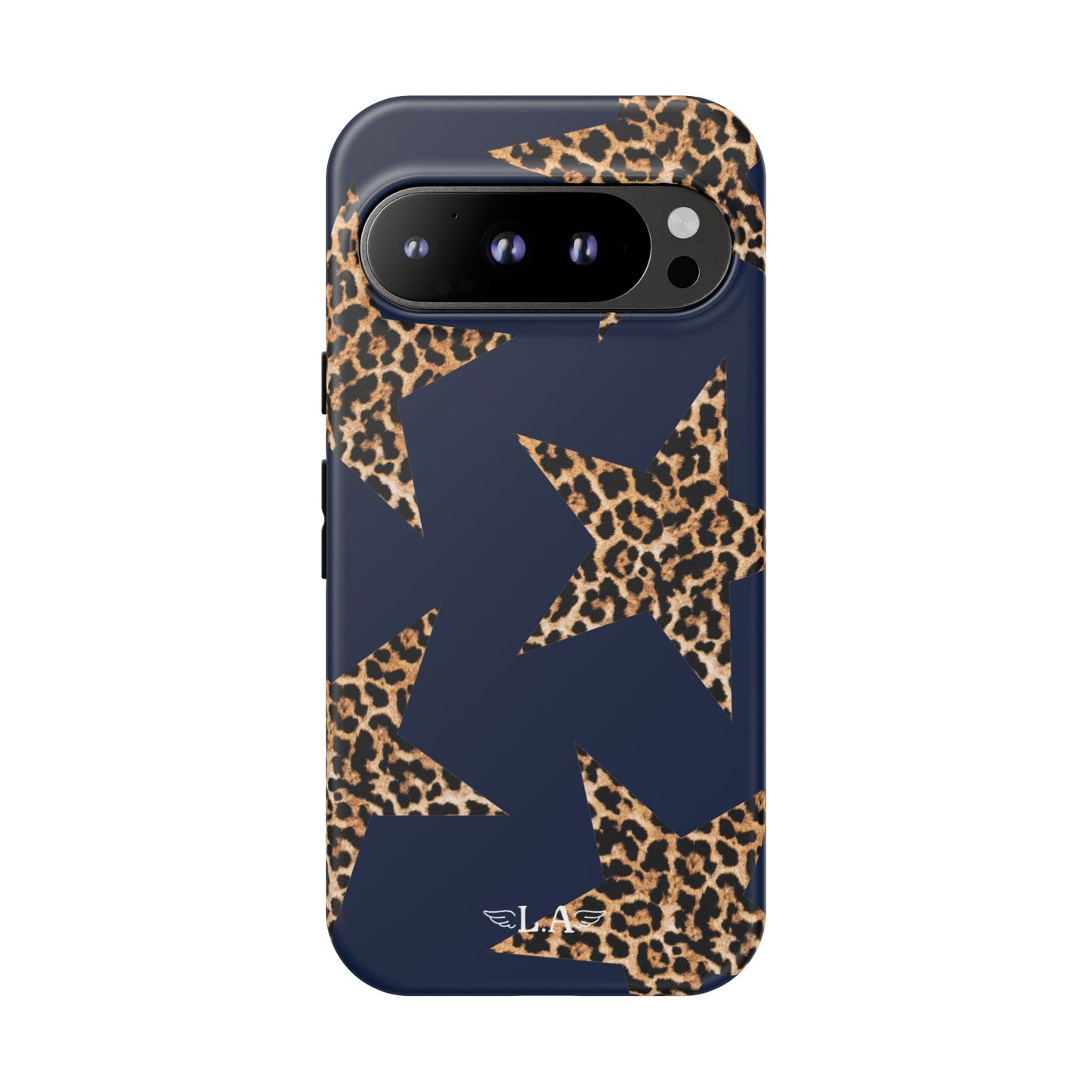 Navy Leopard Print Stars Phone Case