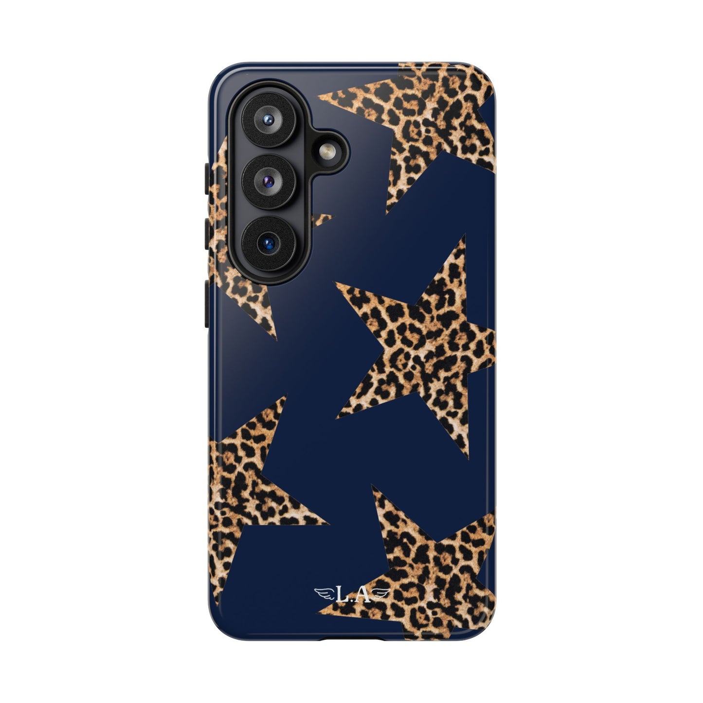 Navy Leopard Print Stars Phone Case