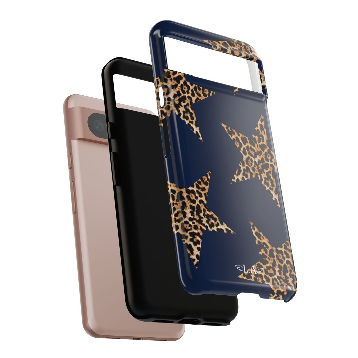 Navy Leopard Print Stars Phone Case