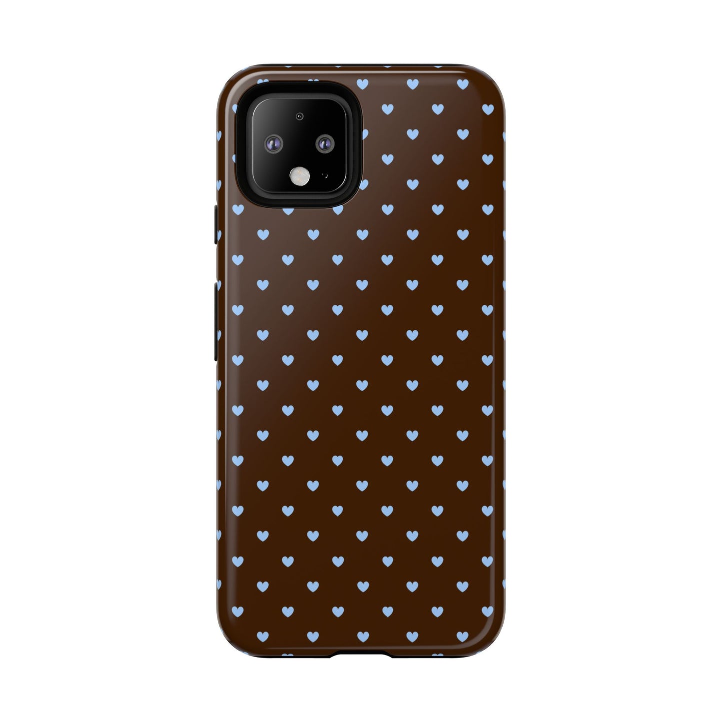 Brown + Blue Heart Polka Dots Phone Case