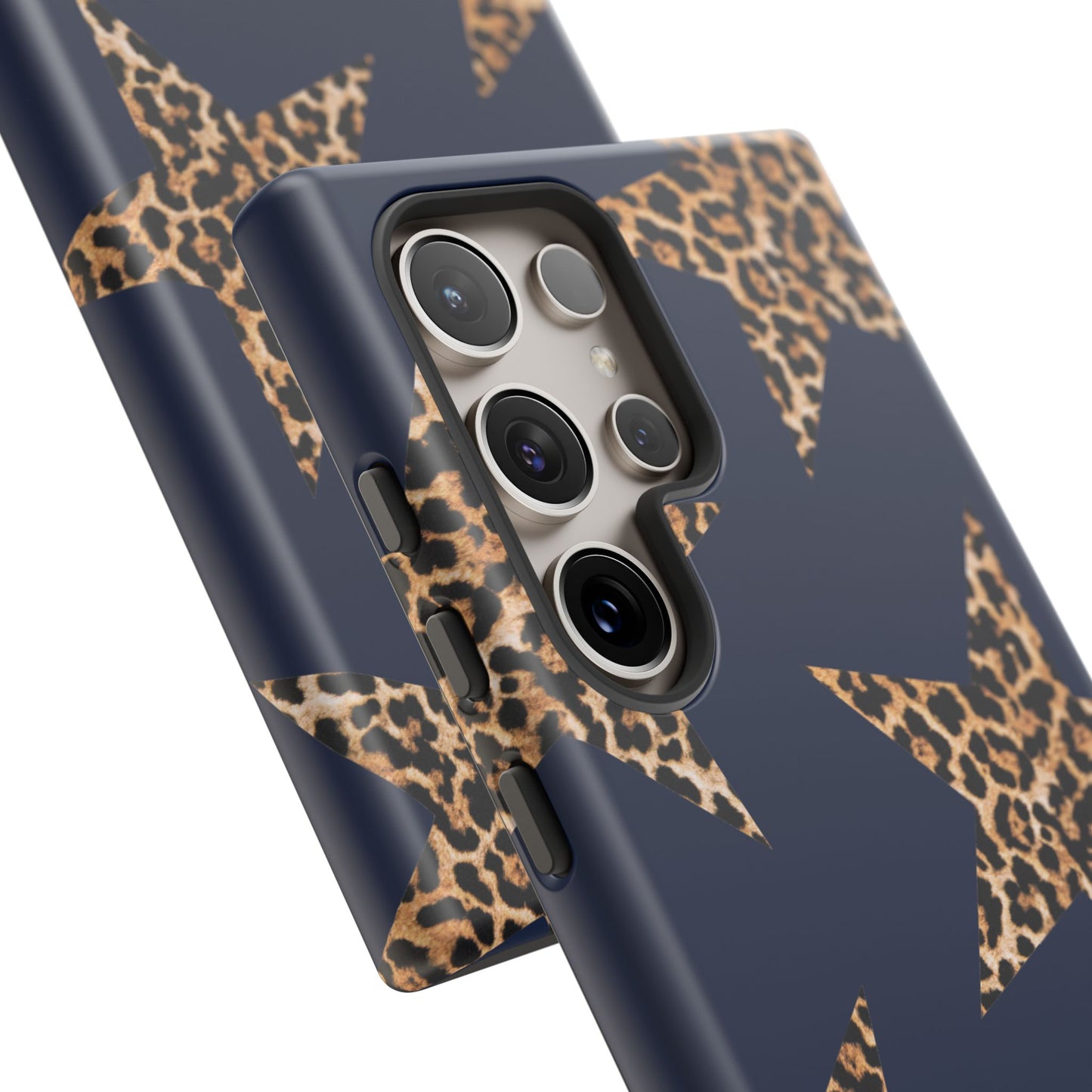 Navy Leopard Print Stars Phone Case