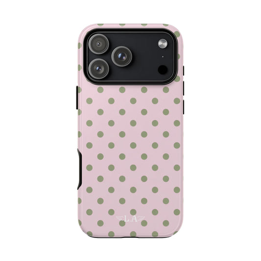 Pink Matcha Polka Dots Phone Case