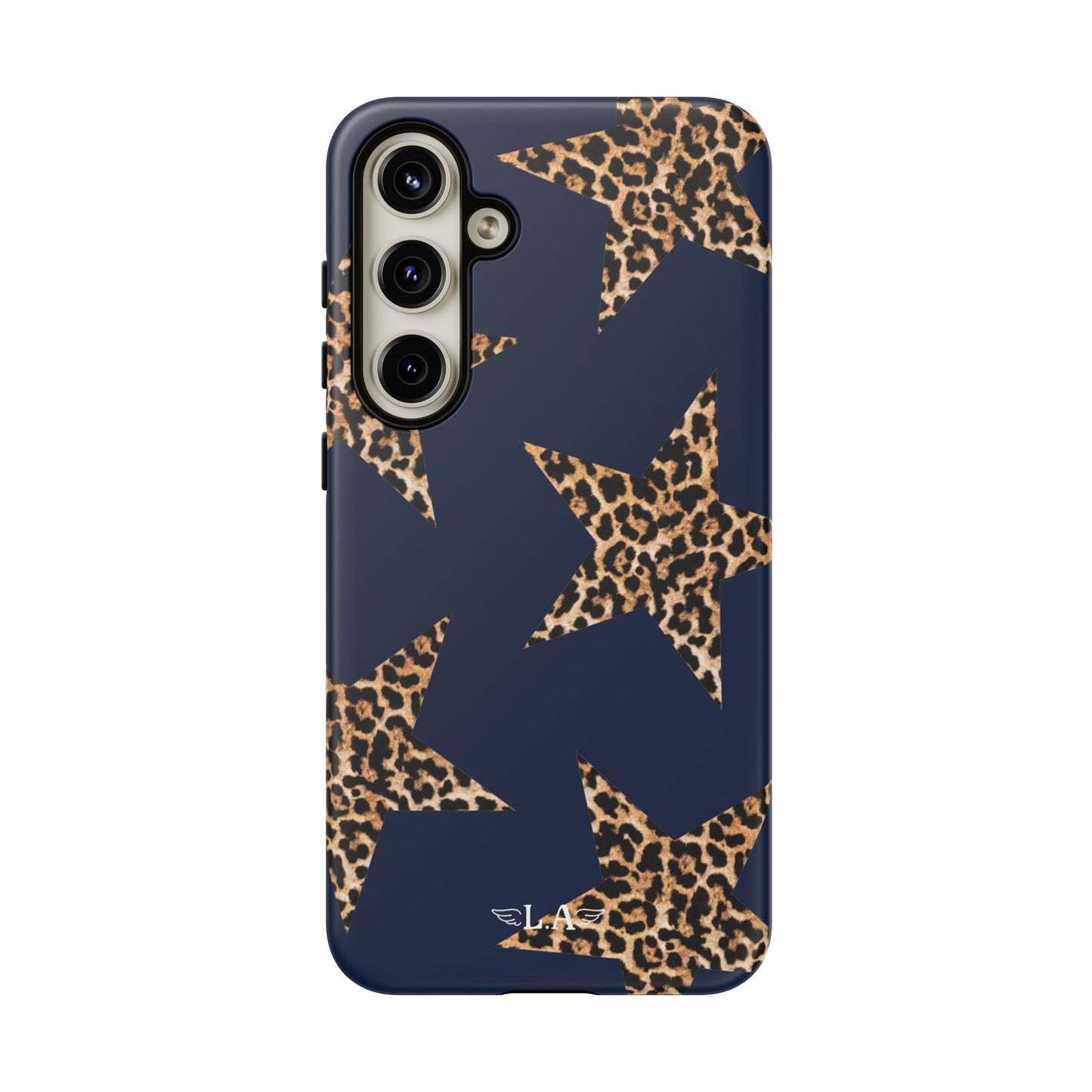Navy Leopard Print Stars Phone Case