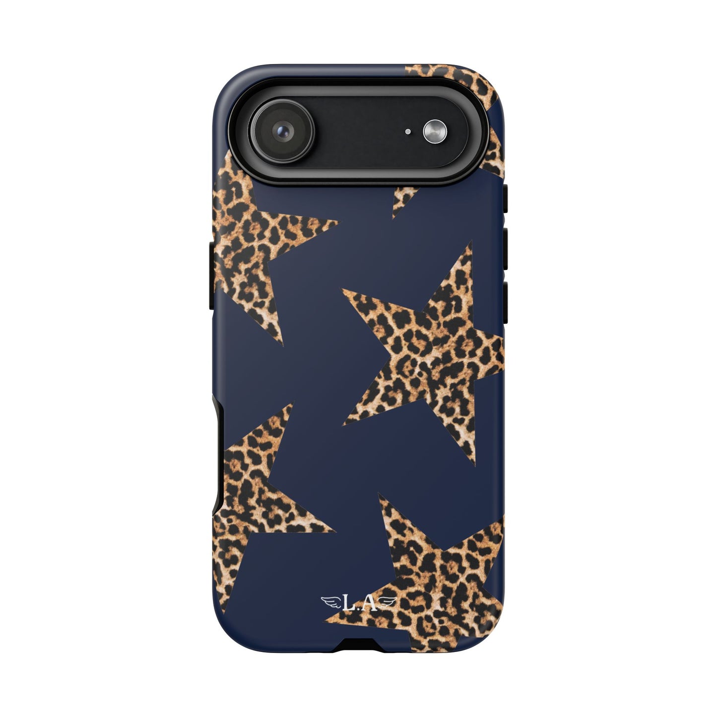 Navy Leopard Print Stars Phone Case