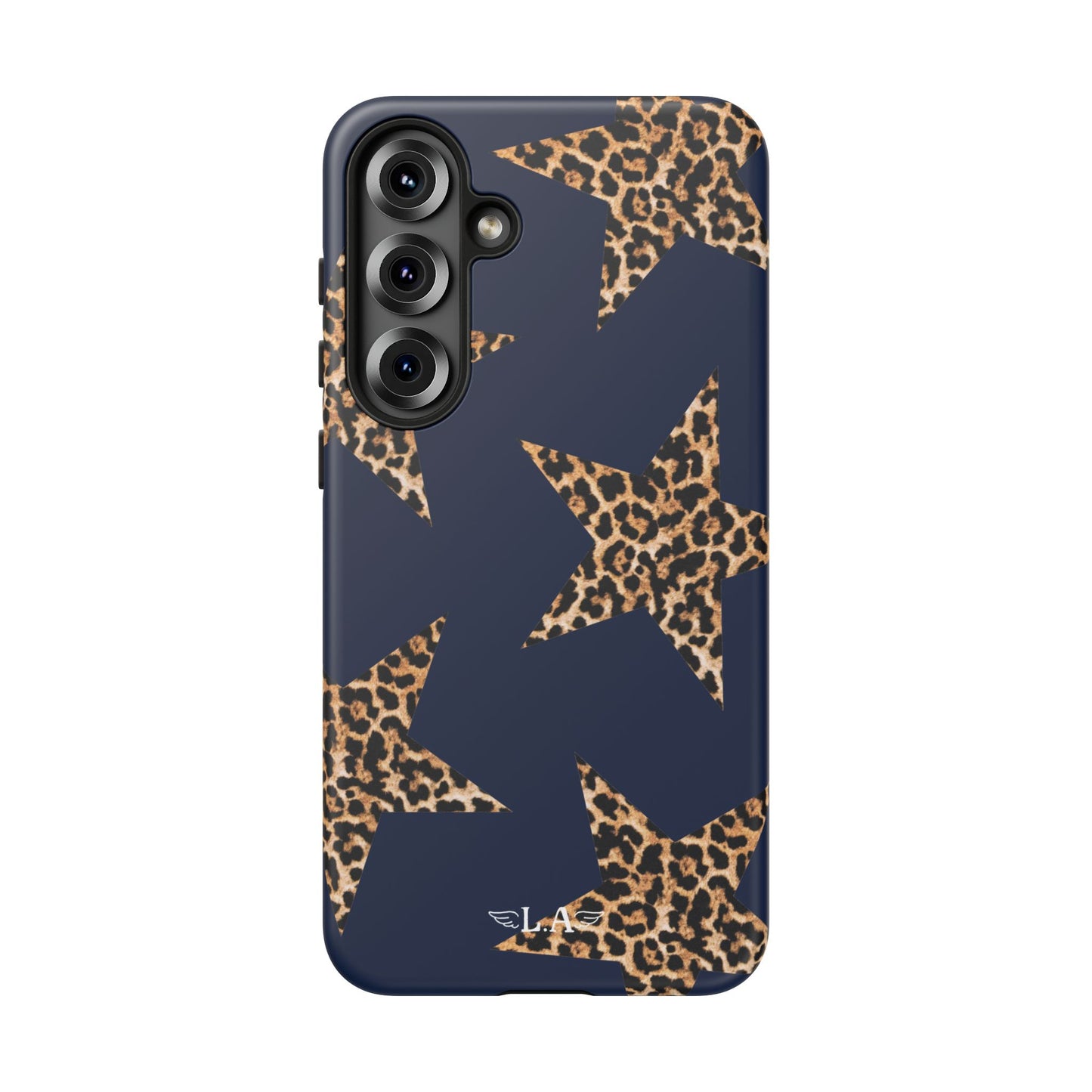 Navy Leopard Print Stars Phone Case