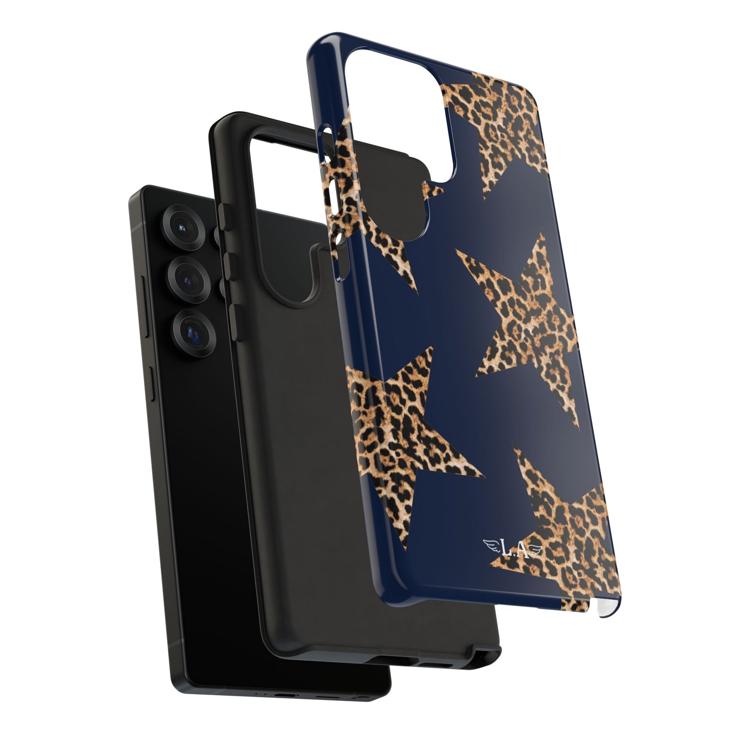 Navy Leopard Print Stars Phone Case