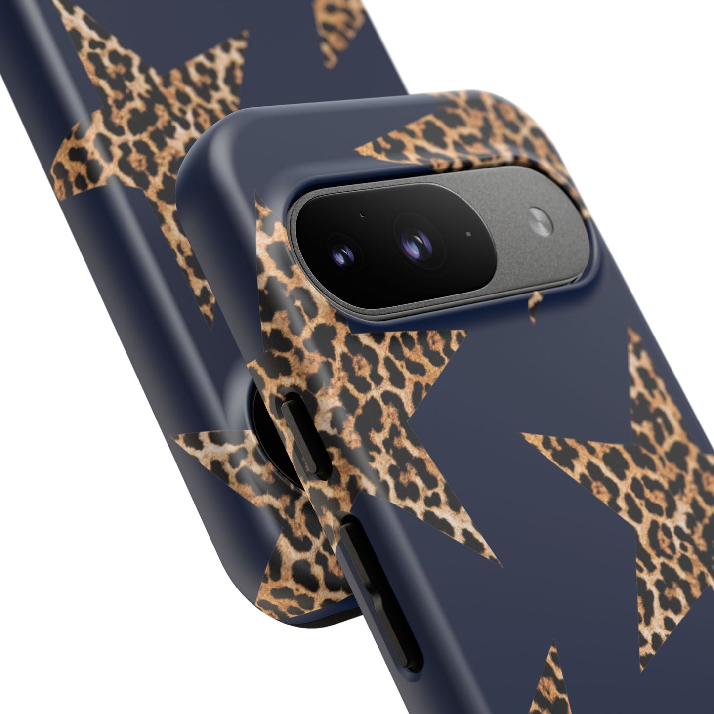 Navy Leopard Print Stars Phone Case