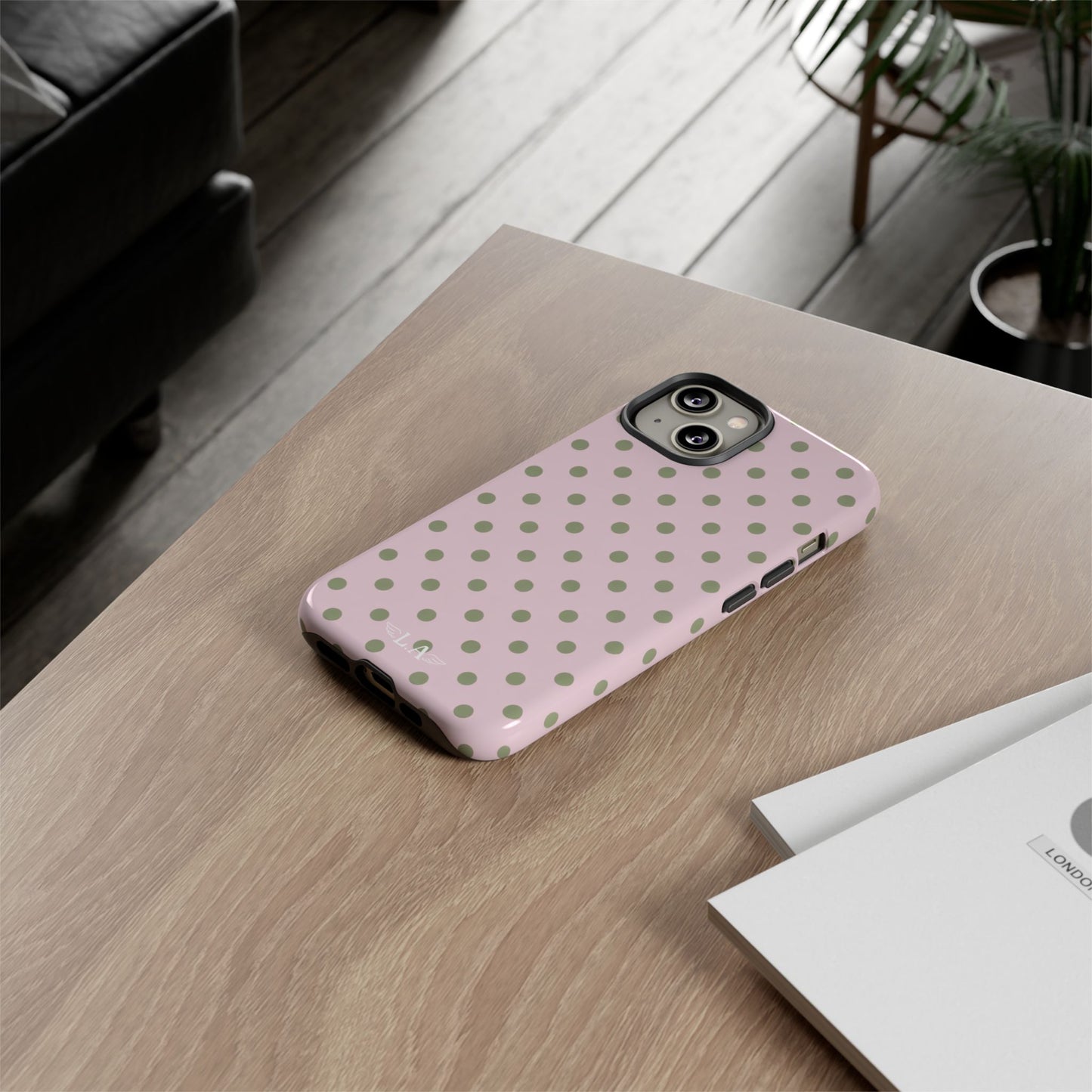 Pink Matcha Polka Dots Phone Case