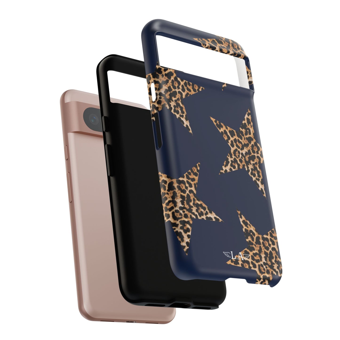 Navy Leopard Print Stars Phone Case
