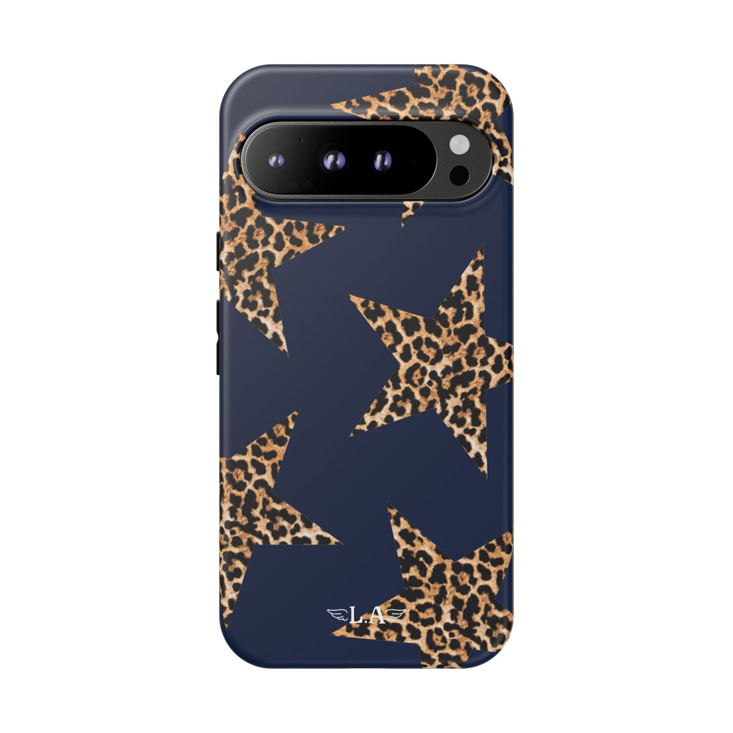 Navy Leopard Print Stars Phone Case