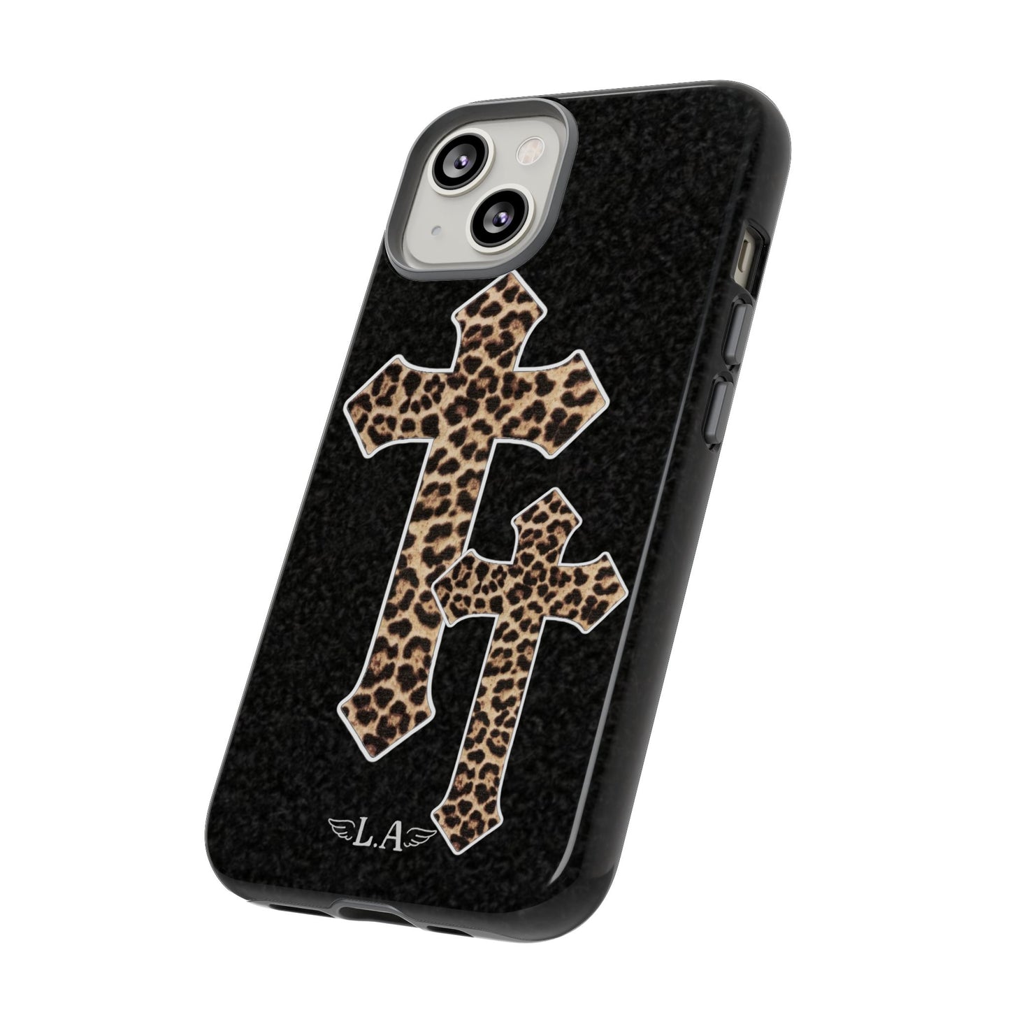 Leopard Print Crosses Phone Case