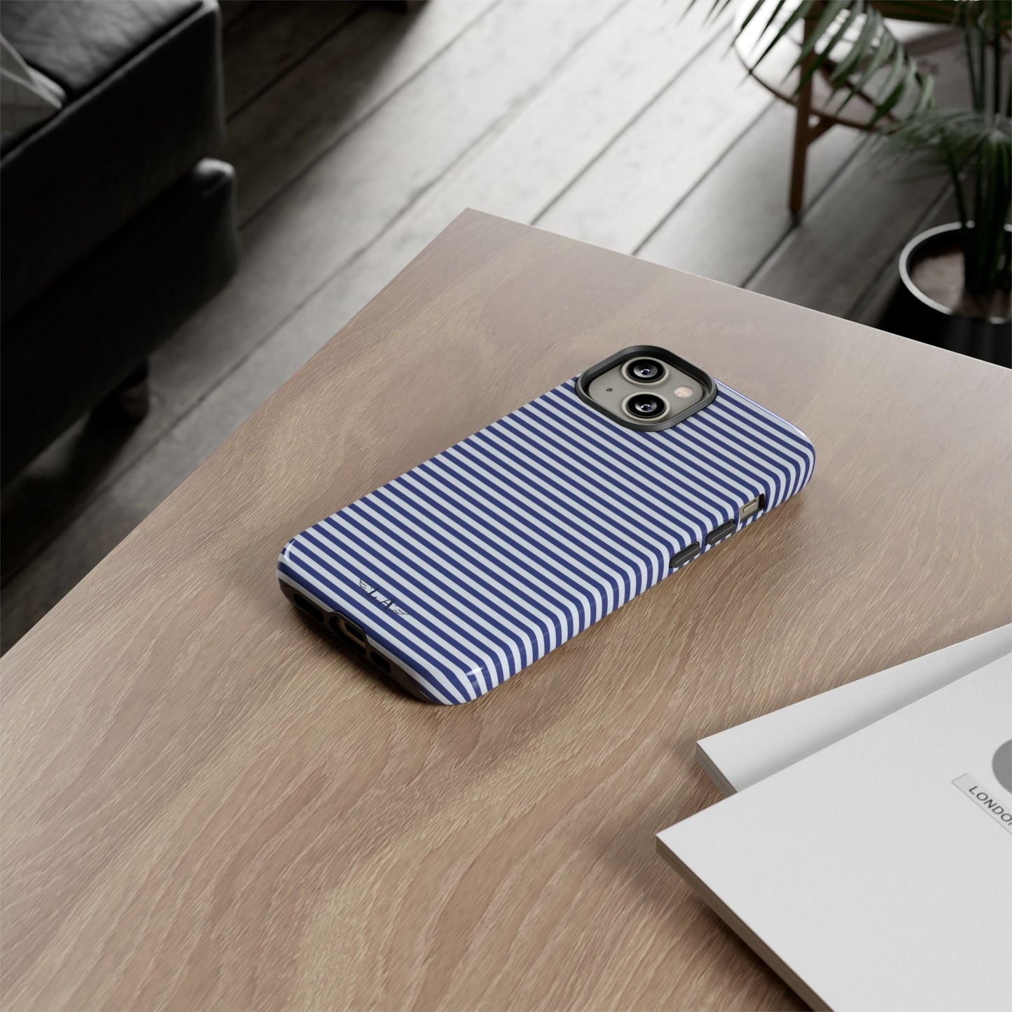 Navy Pinstripe Phone Case