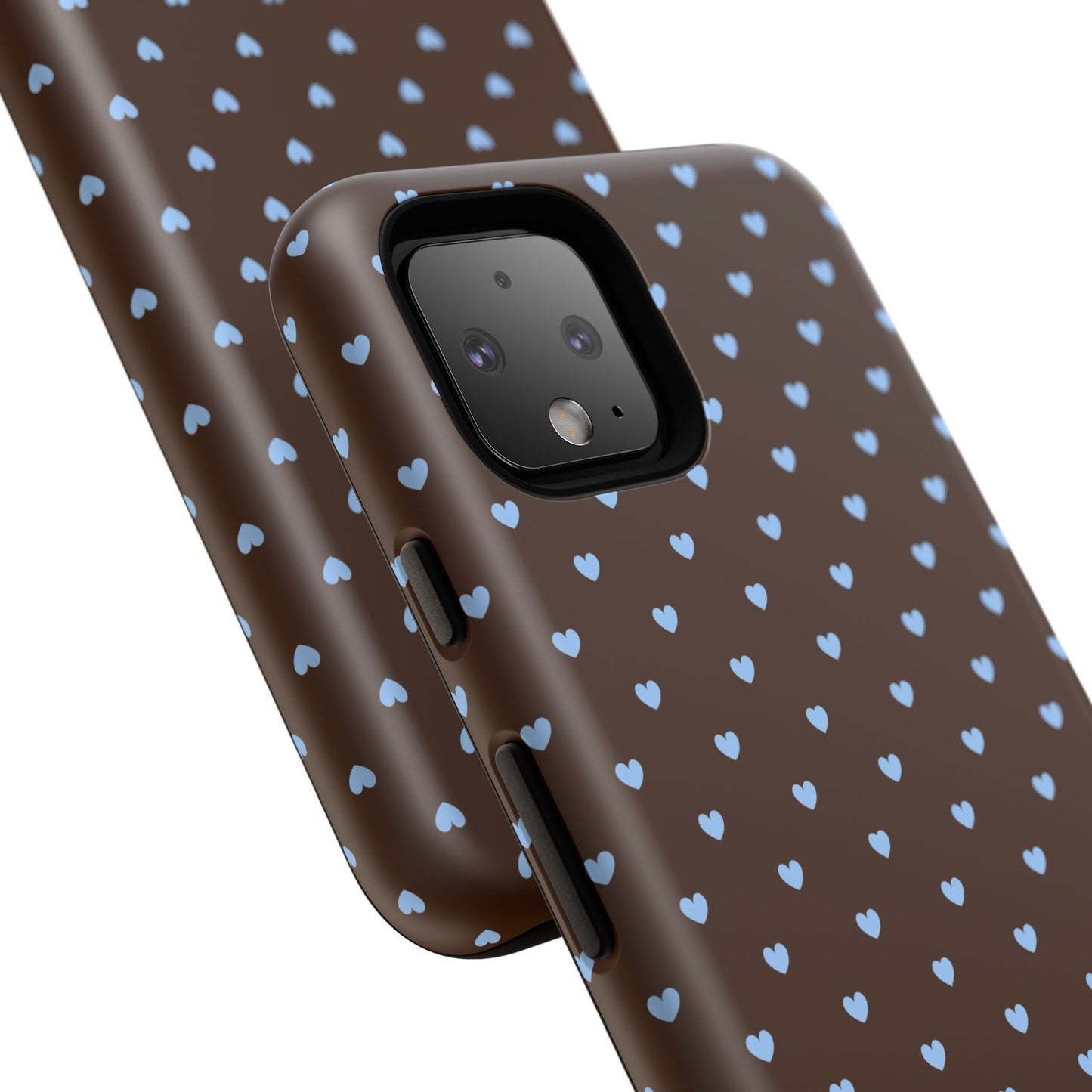 Brown + Blue Heart Polka Dots Phone Case