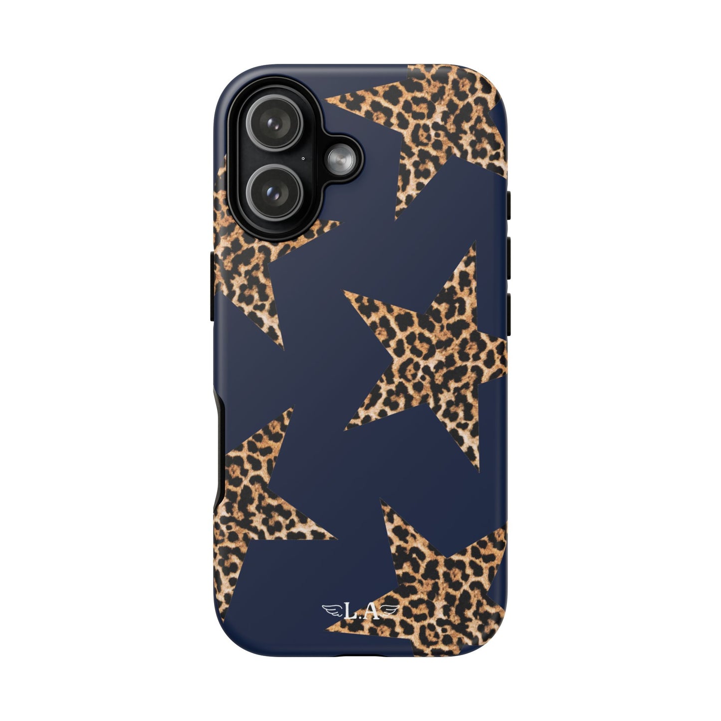 Navy Leopard Print Stars Phone Case