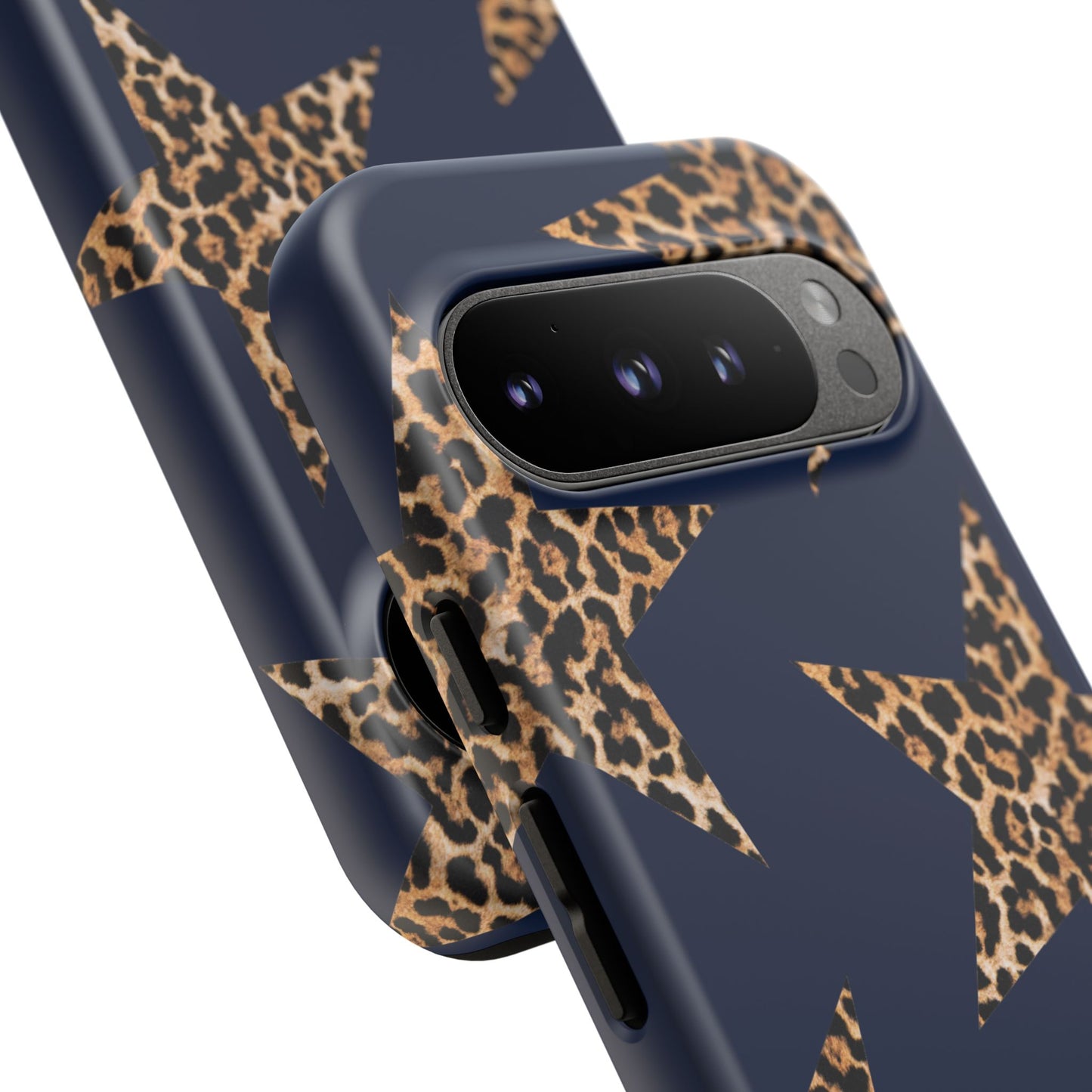Navy Leopard Print Stars Phone Case