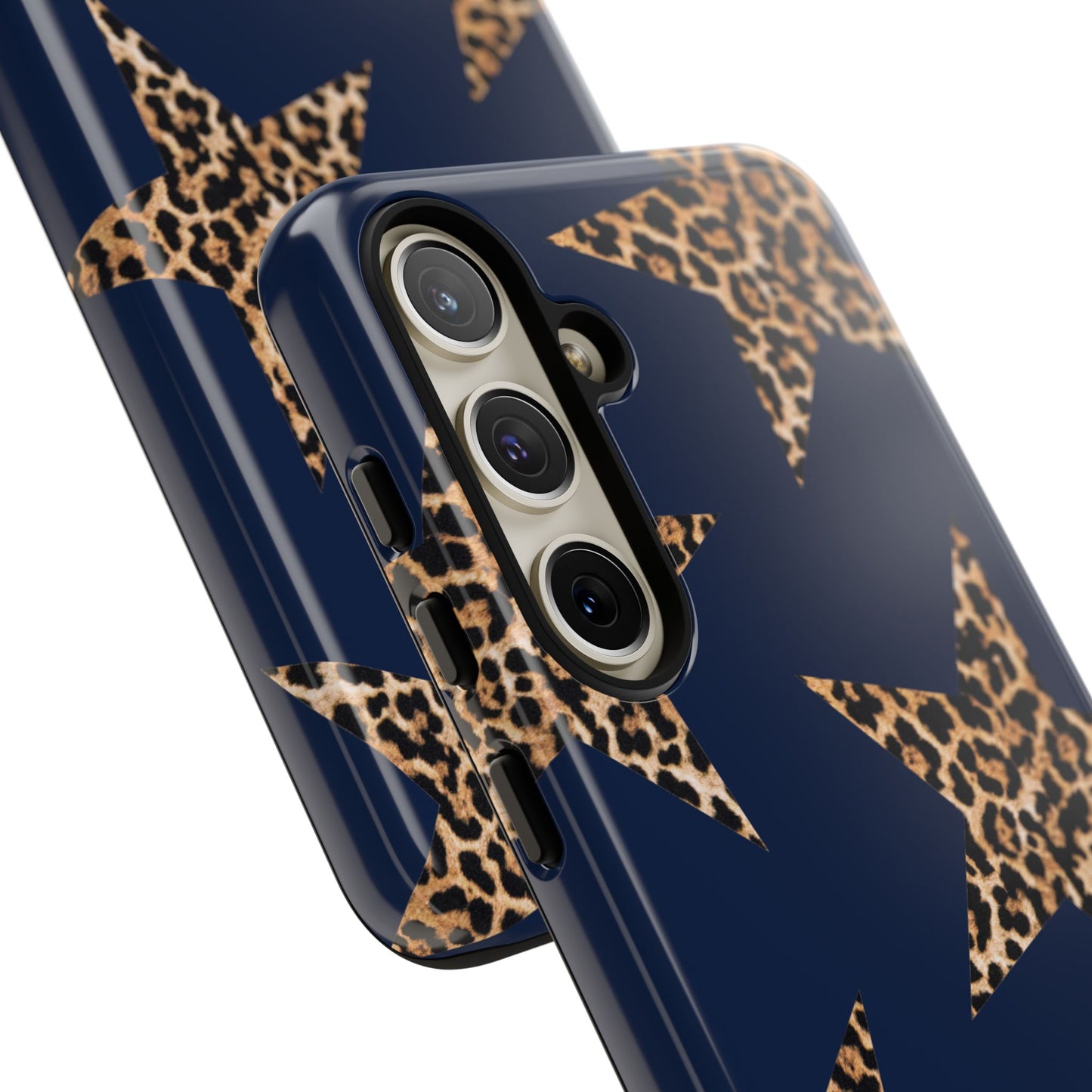 Navy Leopard Print Stars Phone Case